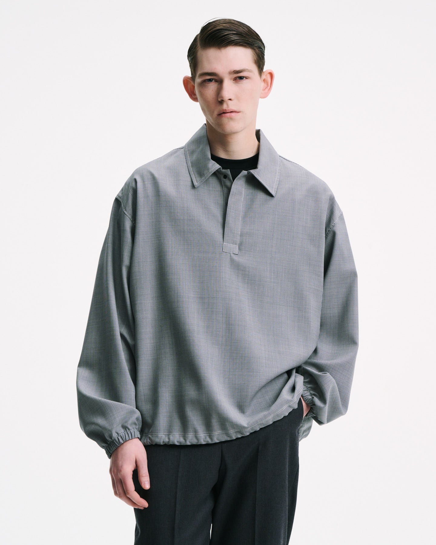 SOPH. | WASHABLE SUMMER WOOL POLO SHIRT(2 (M) A(HOUNDSTOOTH)):