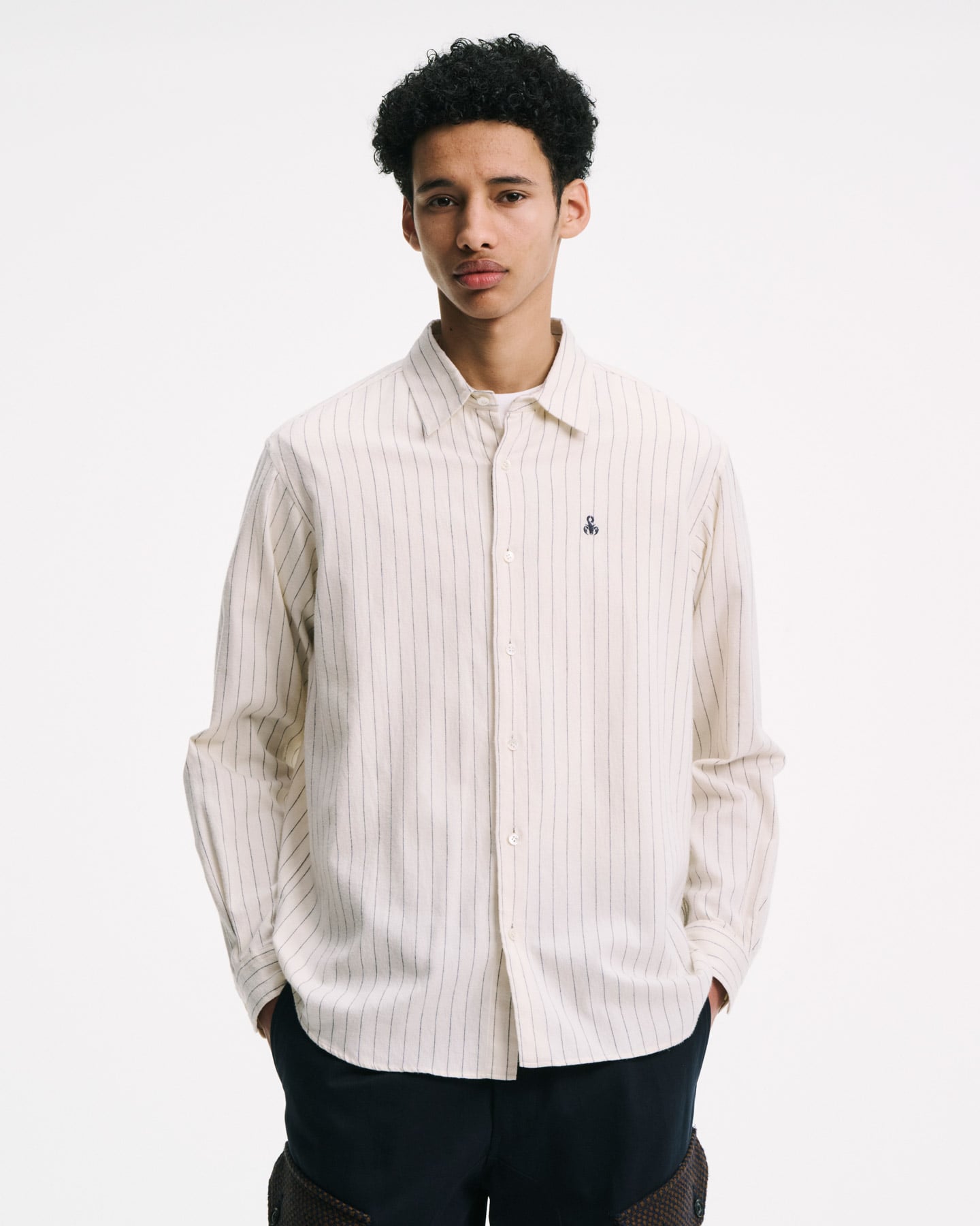 SOPH. | COTTON FLANNEL RELAX-FIT SHIRT(5 (XXL) OFF WHITE):