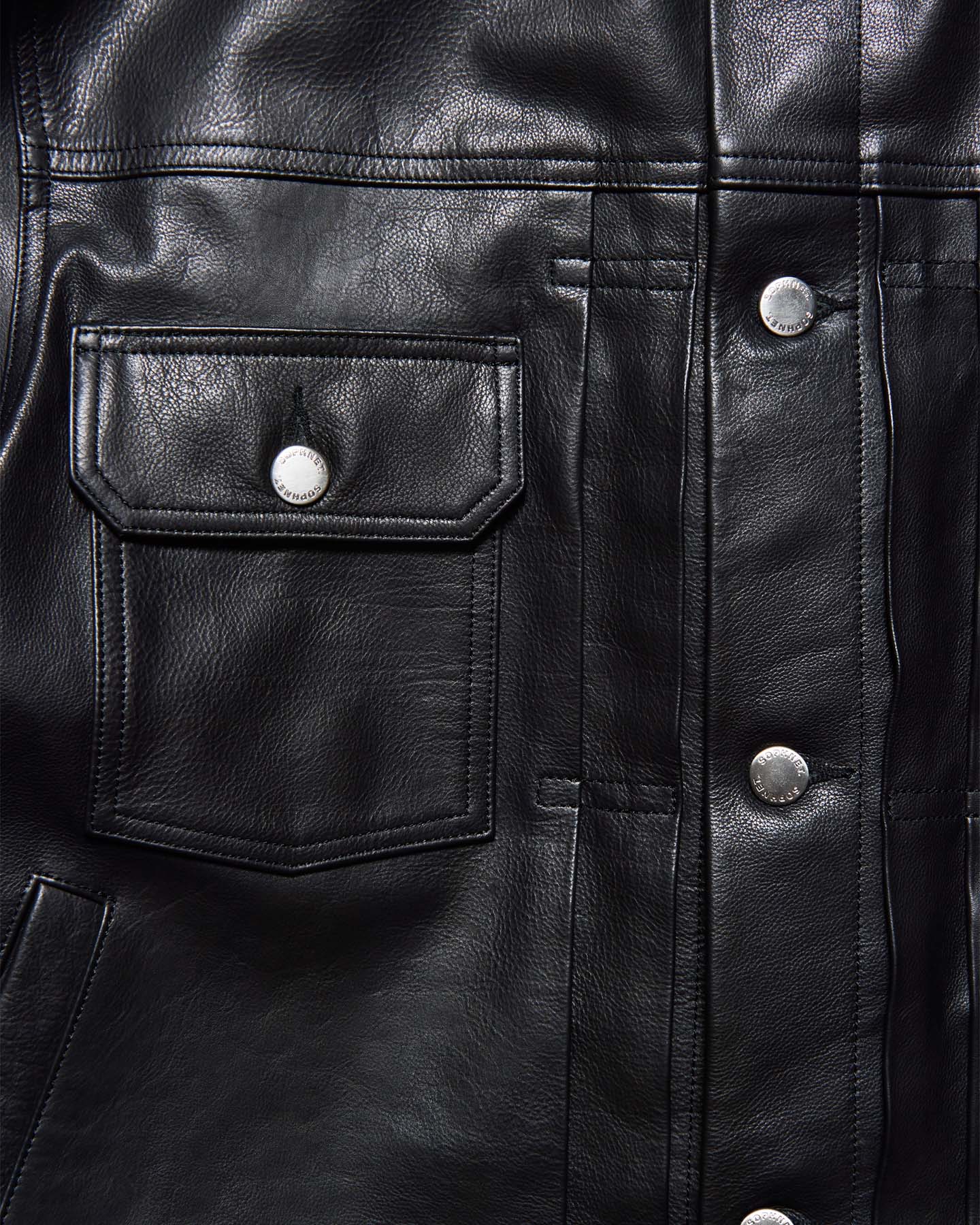 SOPH. | LEATHER TRUCKER JACKET(2 (M) BLACK): SOPH. | LEATHER TRUCKER JACKET(2 (M) BLACK):