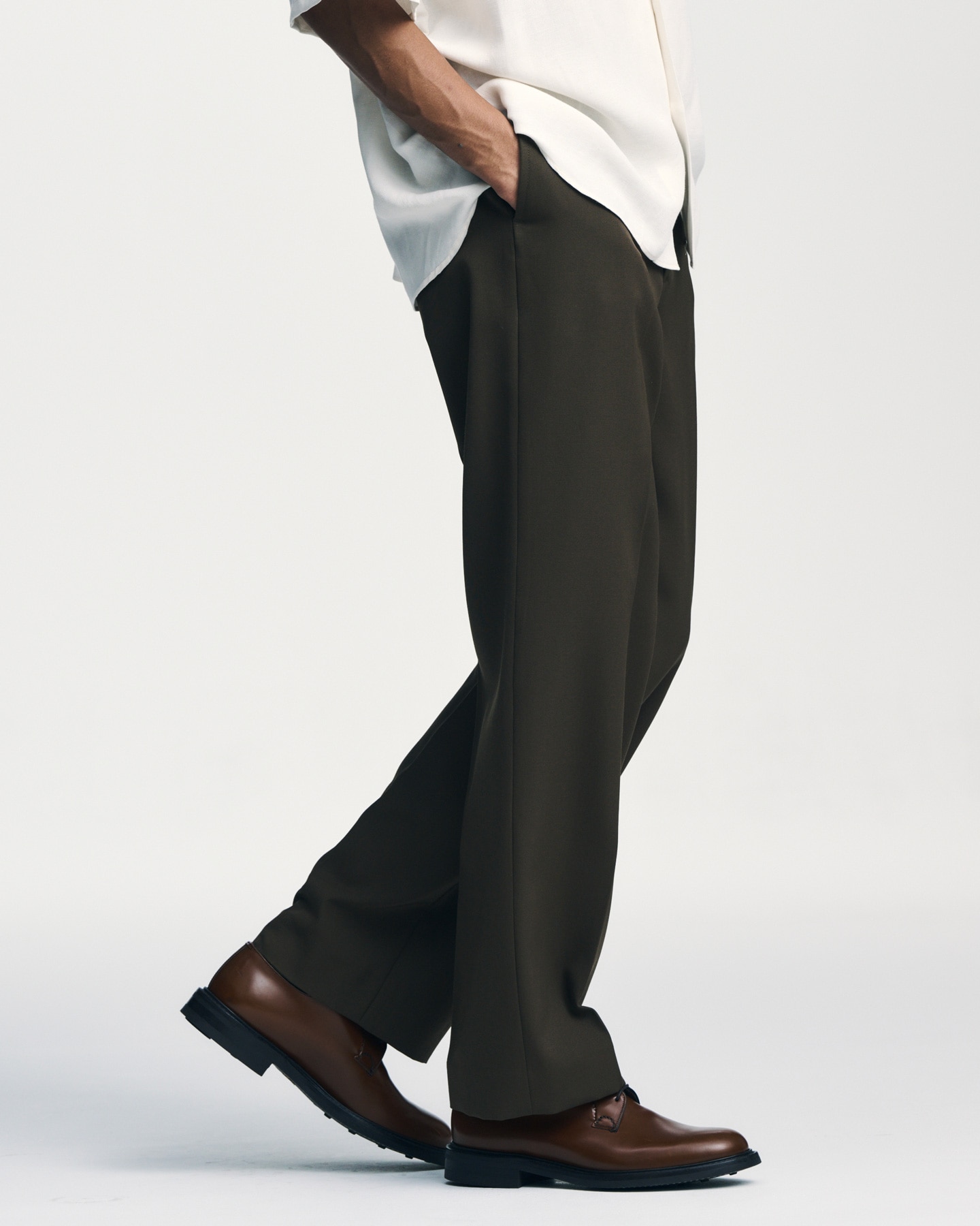 SOPH. | DOESKIN WOOL TUCK SLACKS(5 (XXL) BLACK):