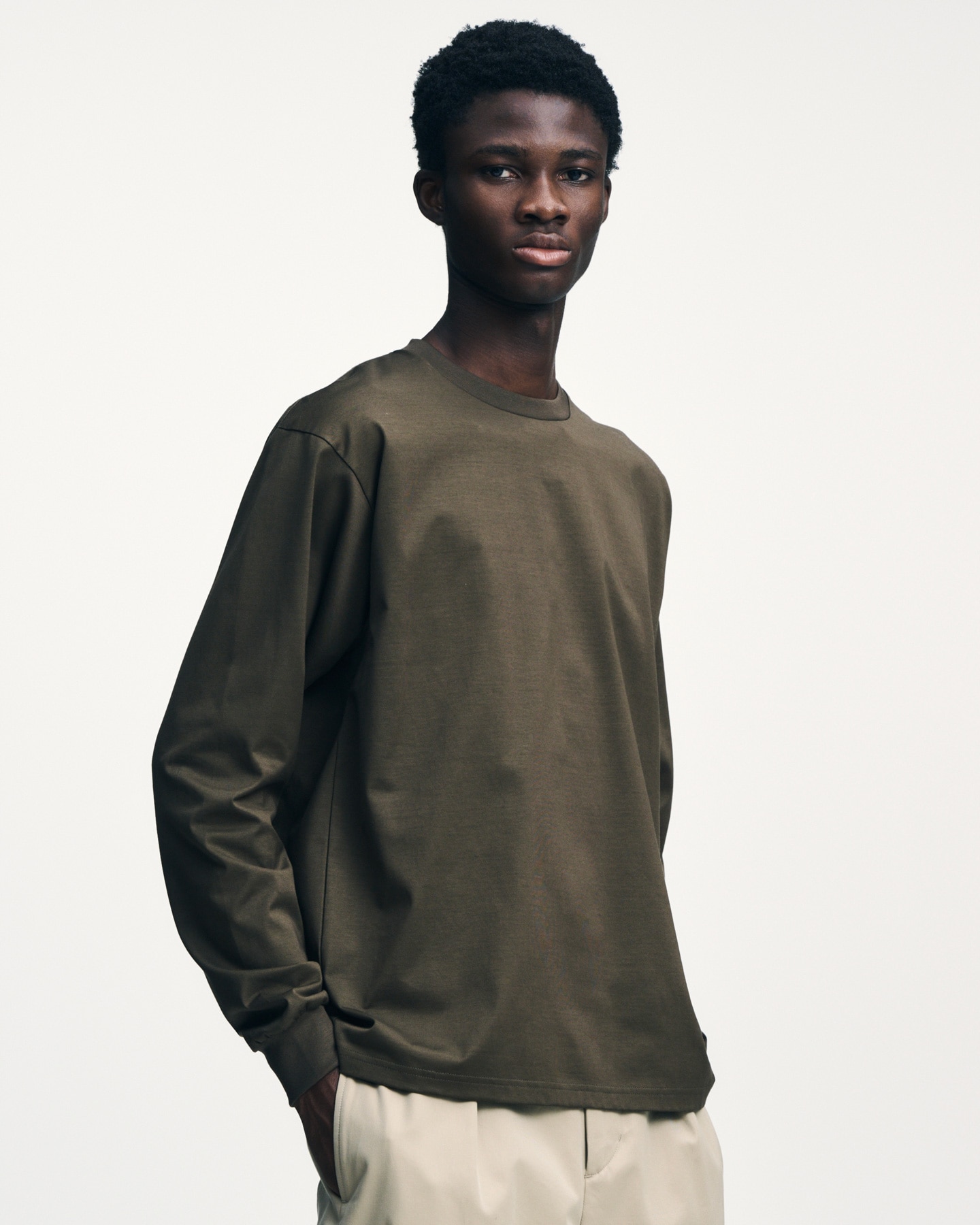 SOPH. | LUSTER COTTON ESSENTIAL L/S TEE(2 (M) BROWN):