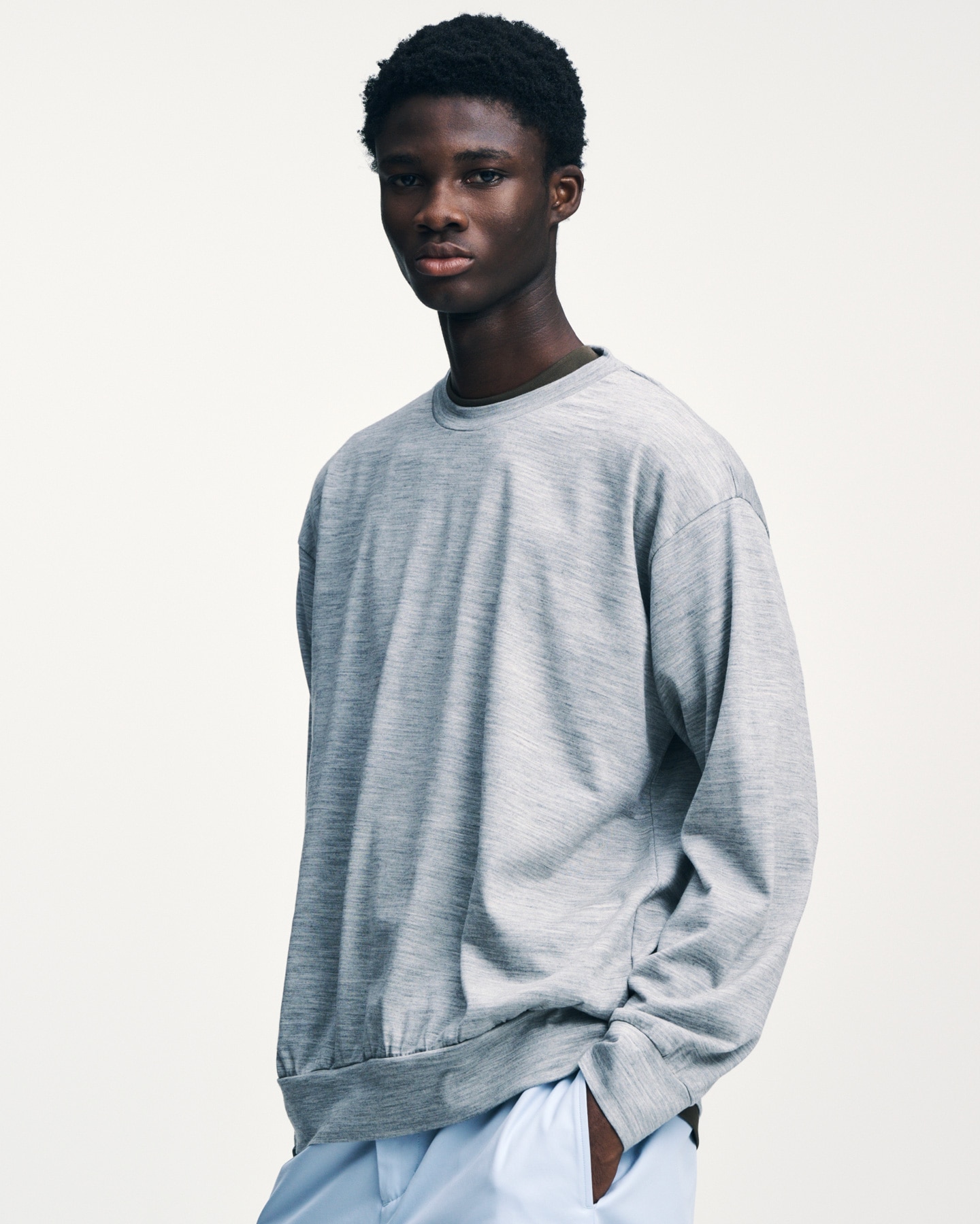 stone  長袖　短丈 SOPH. | WASHABLE WOOL L/S TOP(2 (M) GREEN):