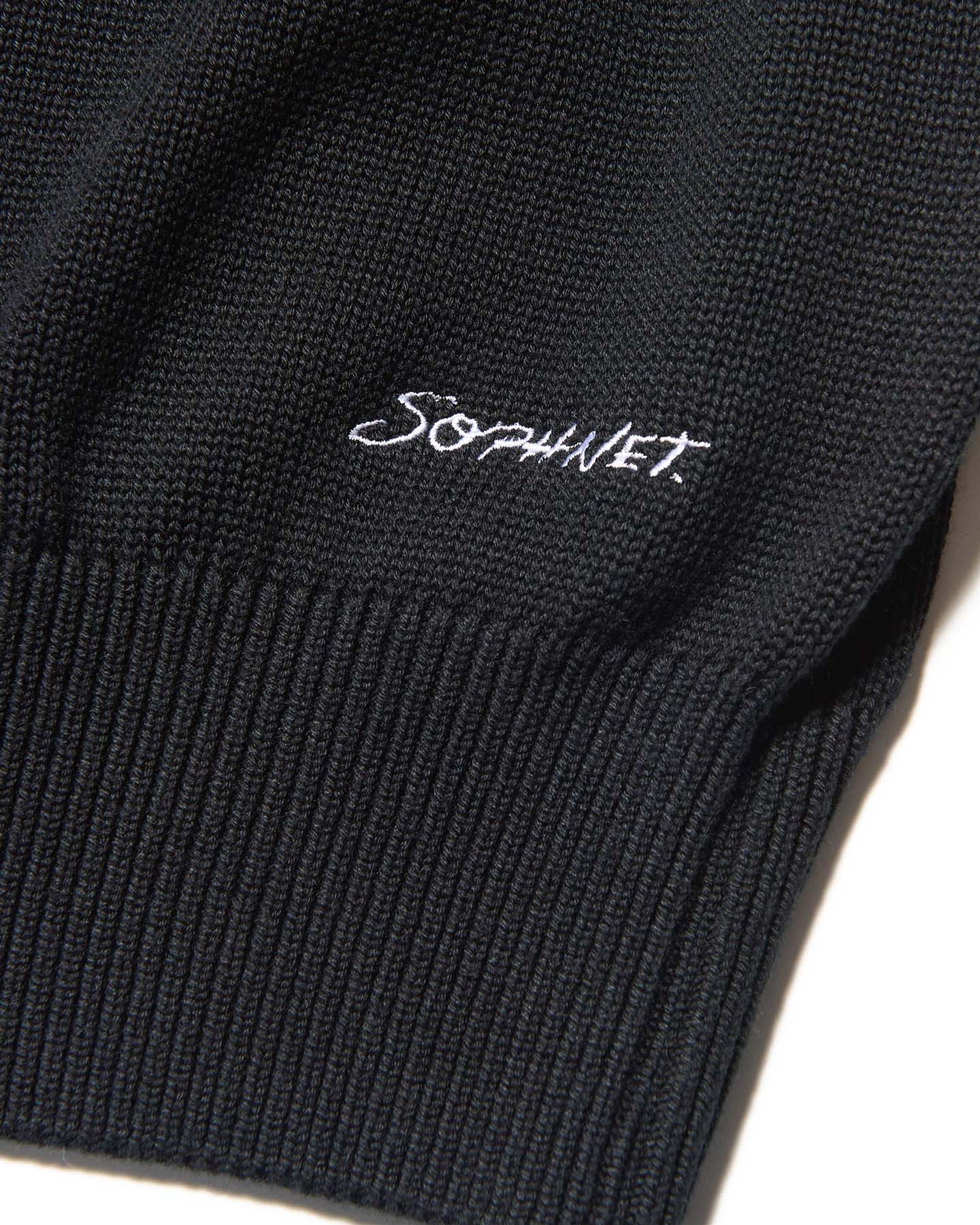 SOPH. | COTTON SILK EMBROIDERY KNIT(2 (M) BLACK):