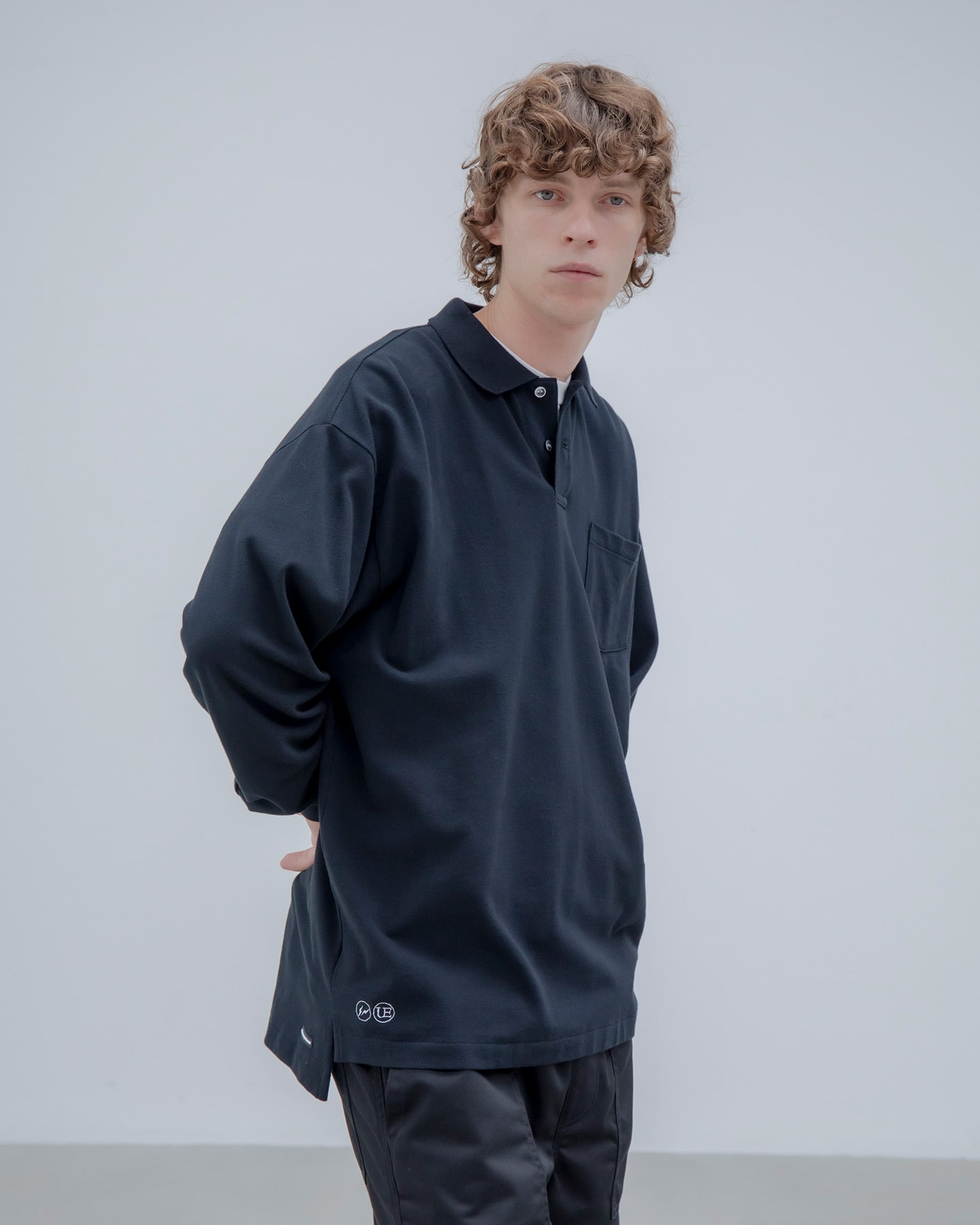 SOPH. | L/S POCKET BAGGY POLO(2 NAVY):