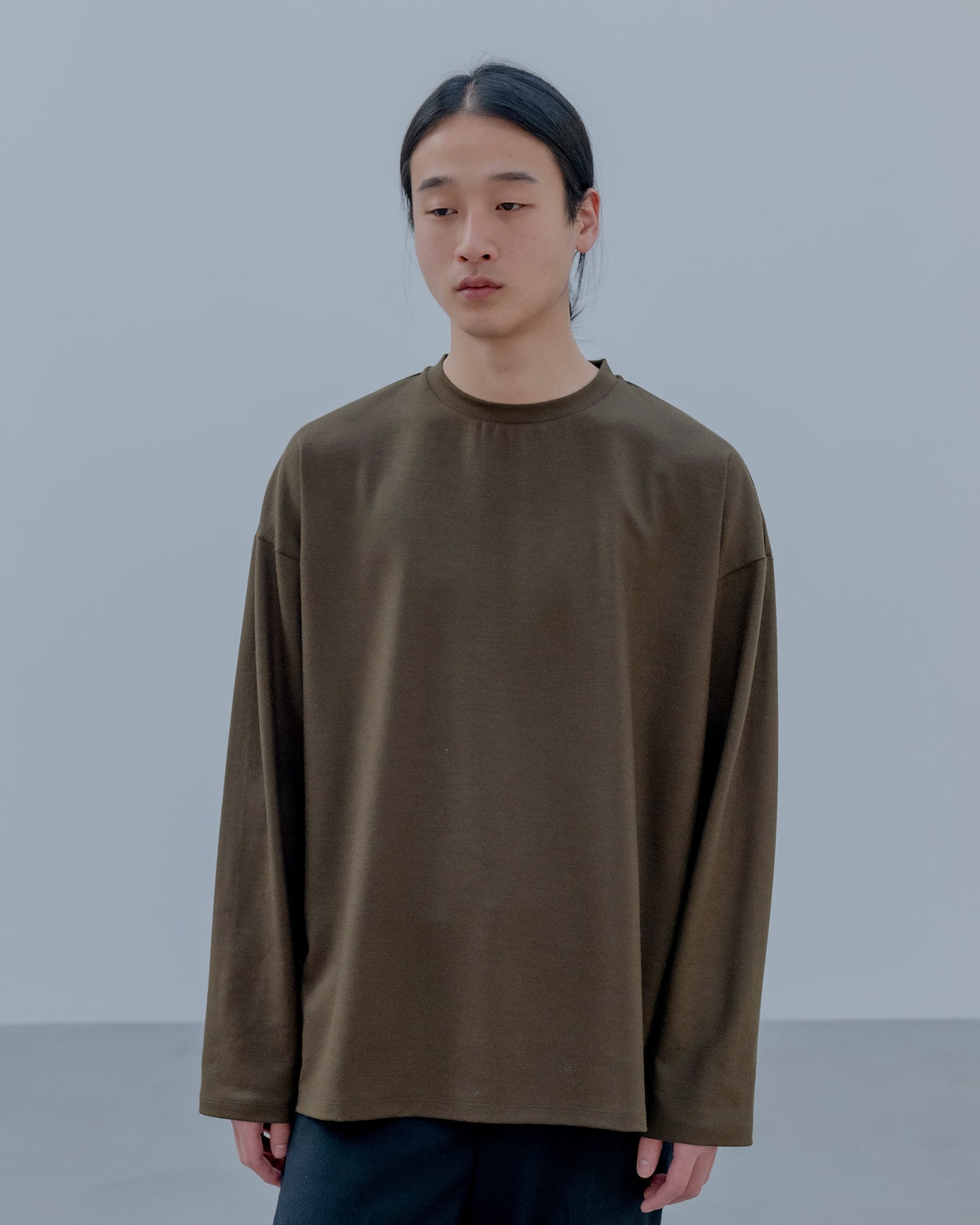 SOPH. | SILKY MILLED WOOL LOOSE L/S TEE(2 (M) BROWN):