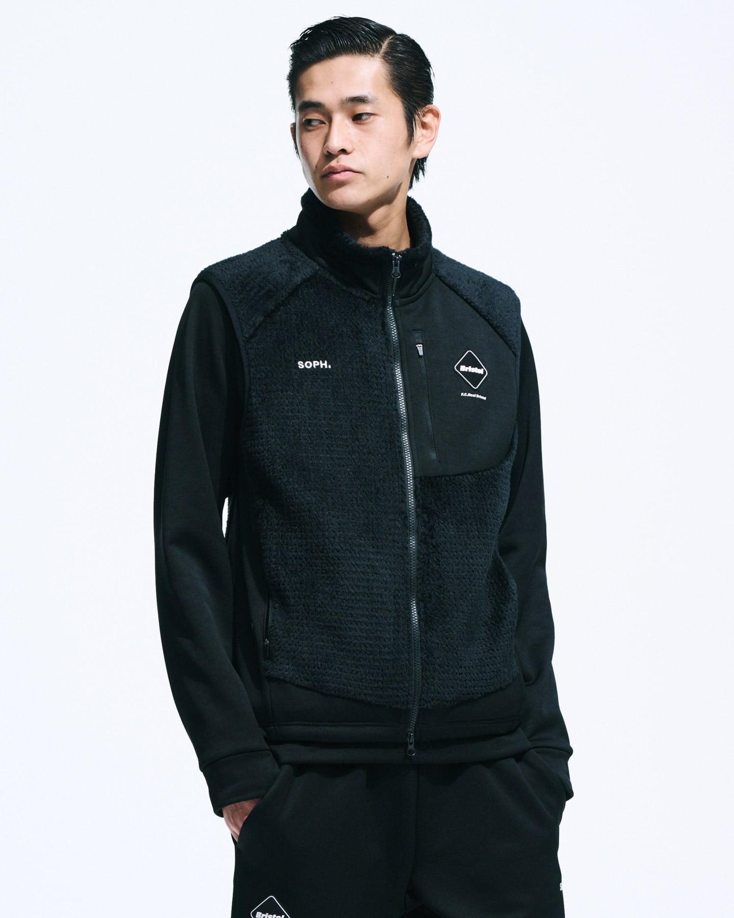 SOPH. | HYBRID FLEECE VEST(M BLACK):