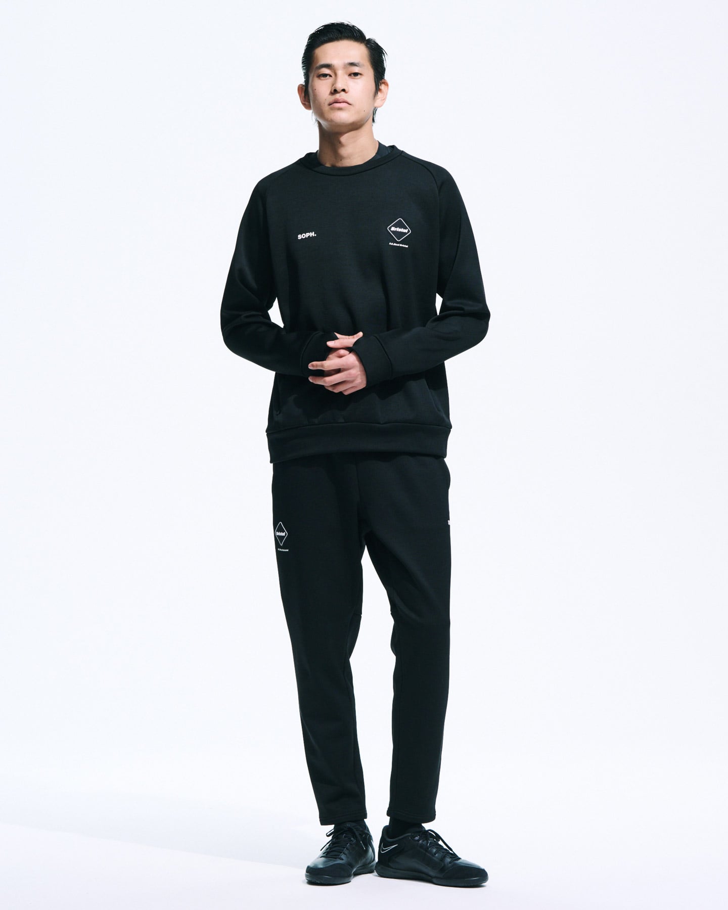 SOPH. | STRETCH FLEECE CREWNECK TOP(M BLACK):