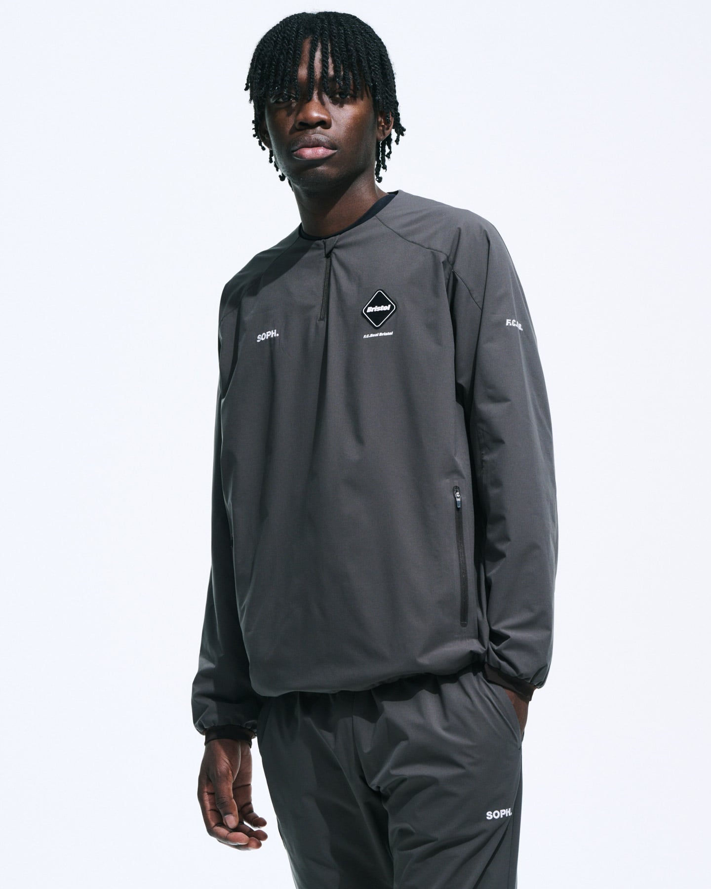 SOPH. | THERMAL-LINING QUARTER-ZIP PISTE(M BLACK):