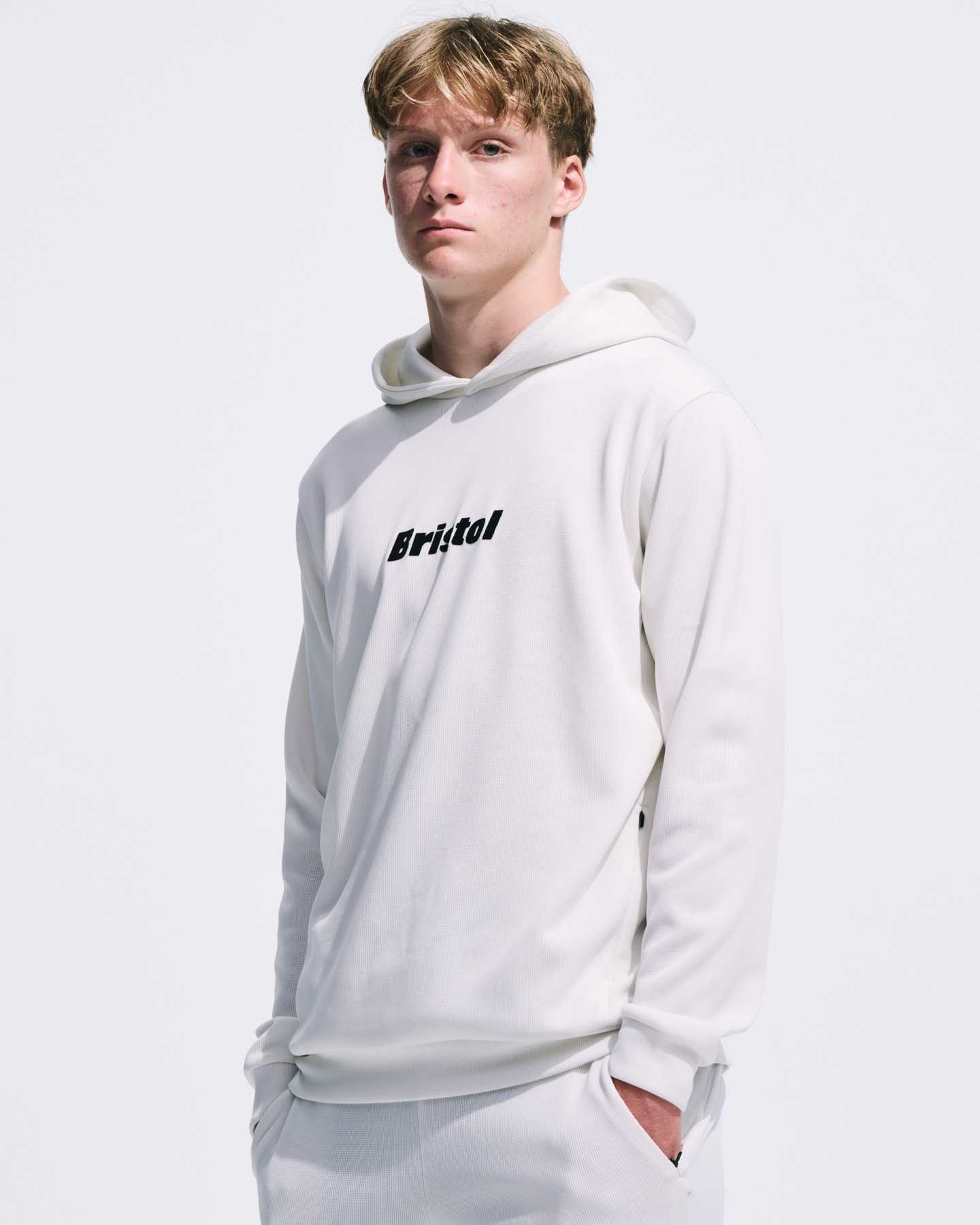 bristol LOGO PULLOVER HOODIE MサイズFCRB SOPH. | QUARTER KNIT PULLOVER HOODIE(M BLACK):