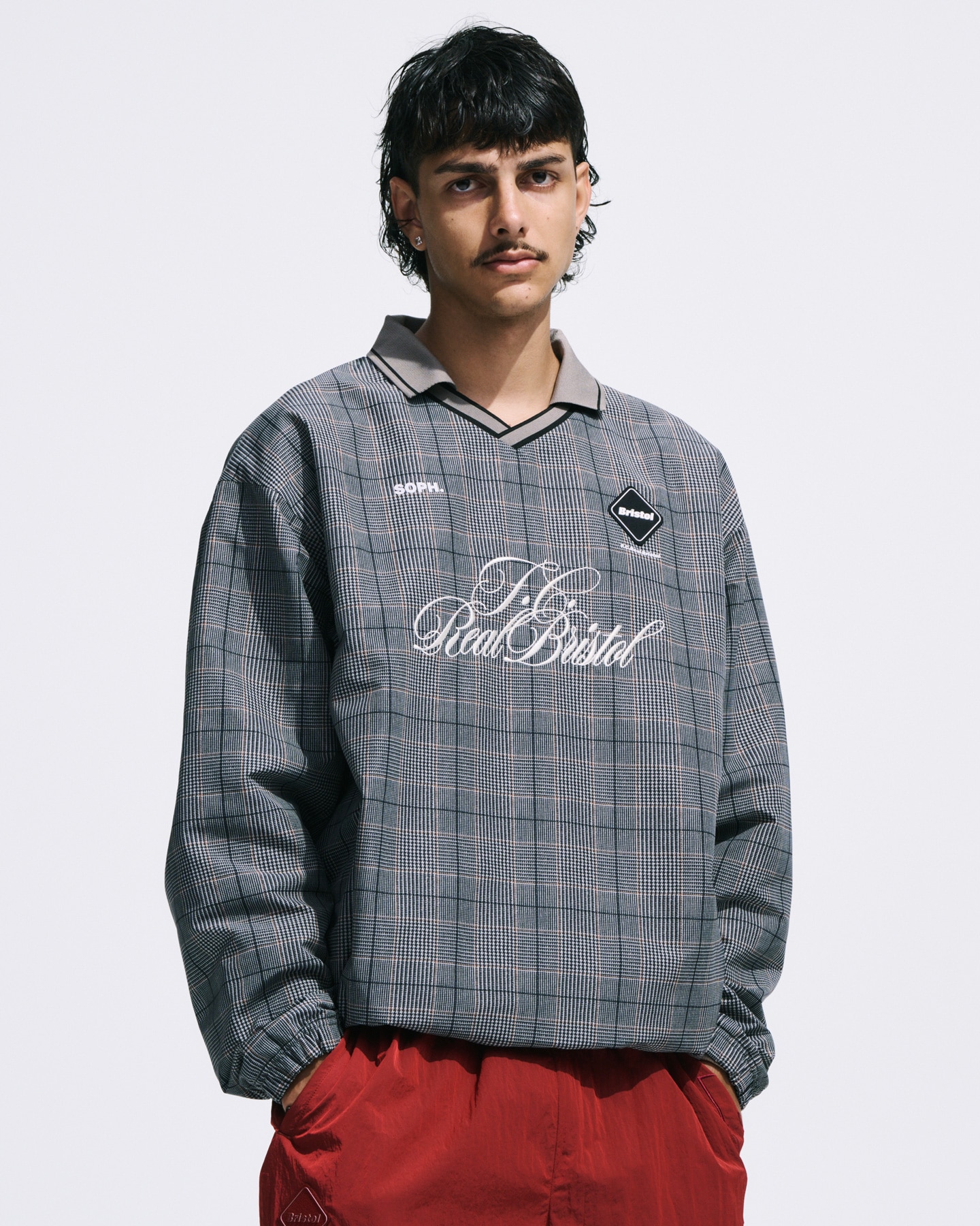 SOPH. | PLAID PRACTICE POLO COLLAR PISTE(M GRAY):