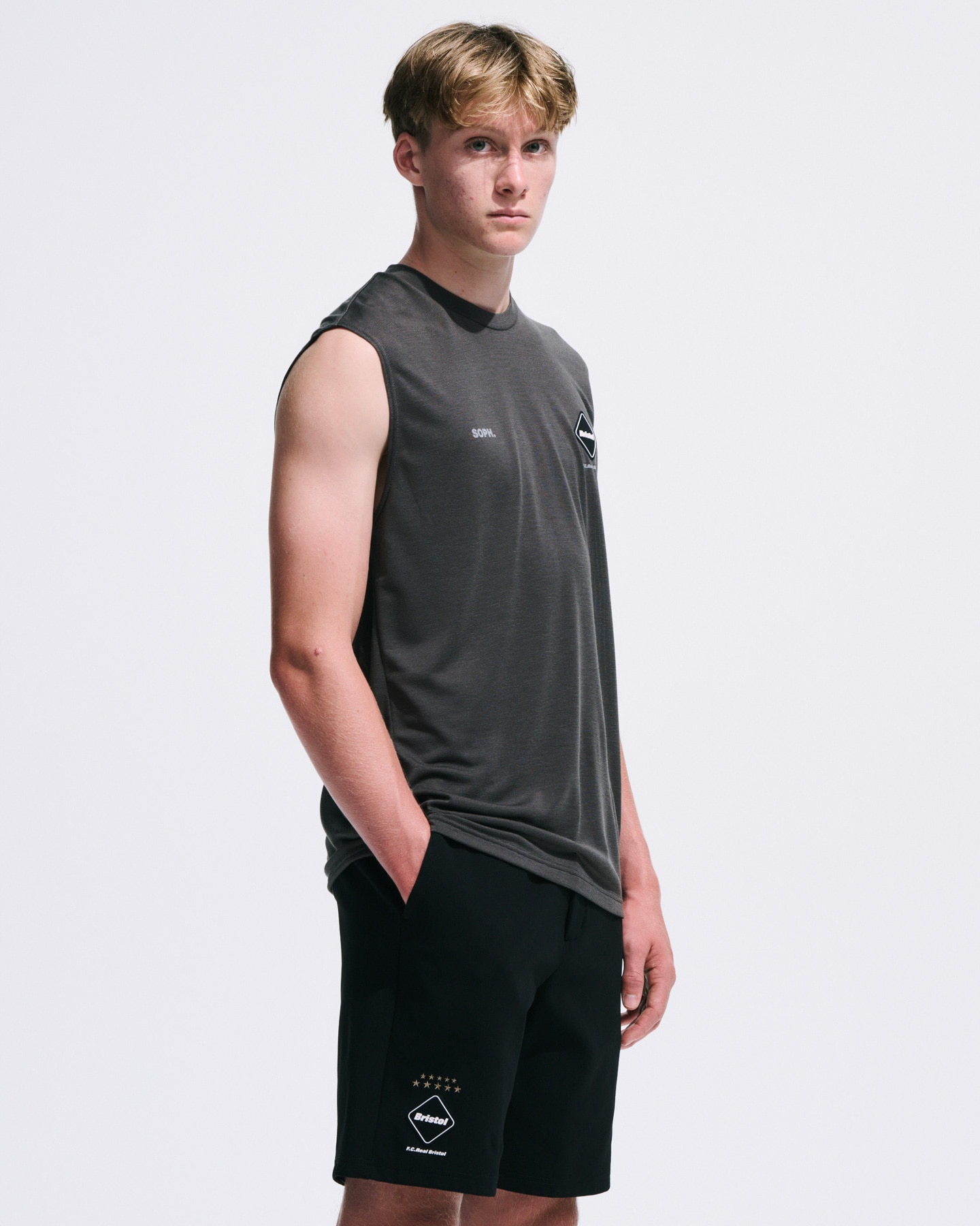 SOPH. | POLARTEC S/L WORKOUT TOP(M CHARCOAL GRAY):