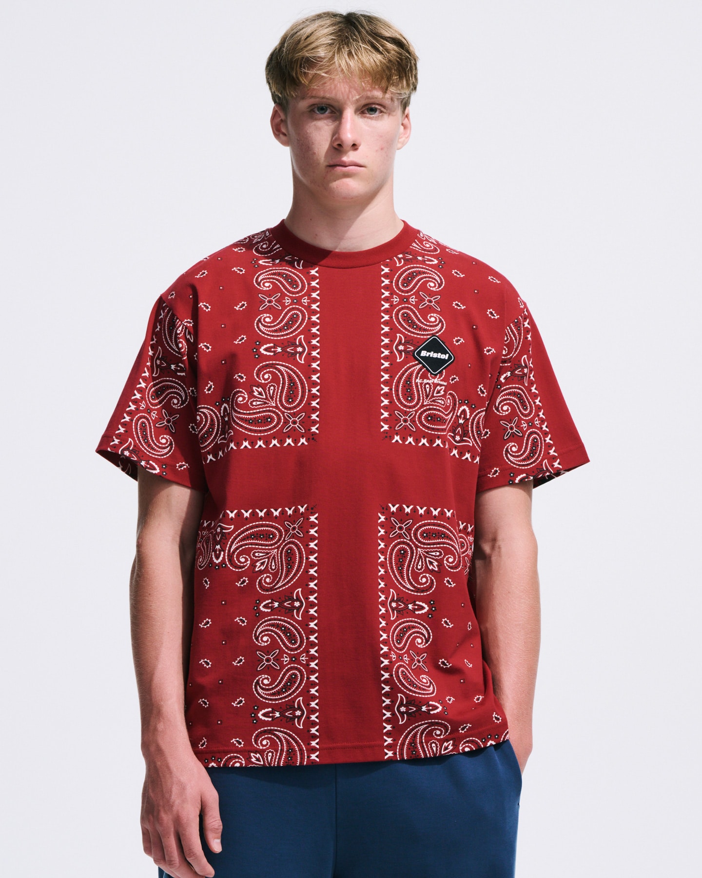 定価約2万円・新品【F.C.R.B./SOPH.】バンダナ柄 半袖ポロシャツ ストレッチ SUNSCREEN バンダナ総柄半袖ポロシャツ(半袖シャツ