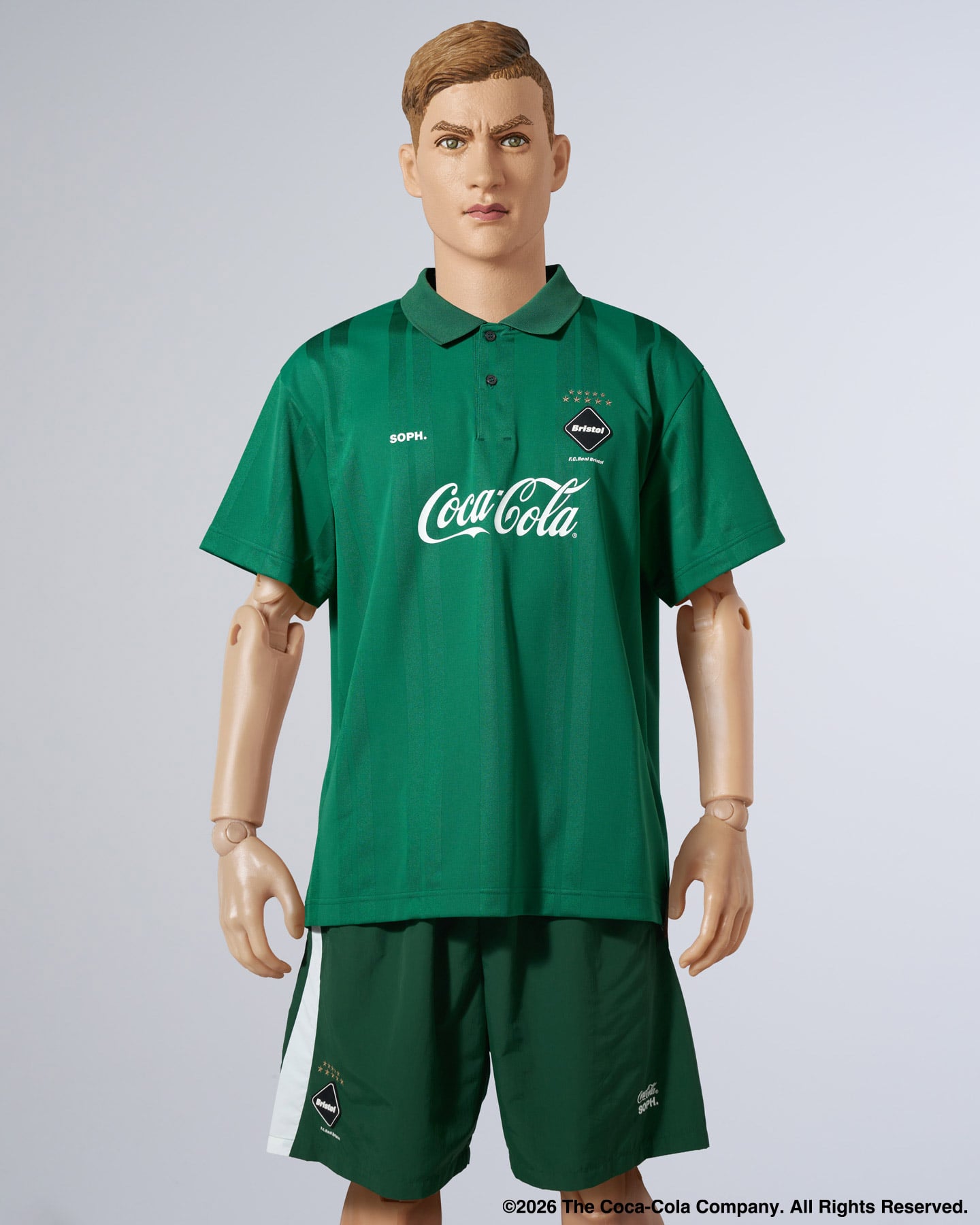 SOPH. | Coca-Cola WEAVE STRIPE S/S POLO(M BLACK):