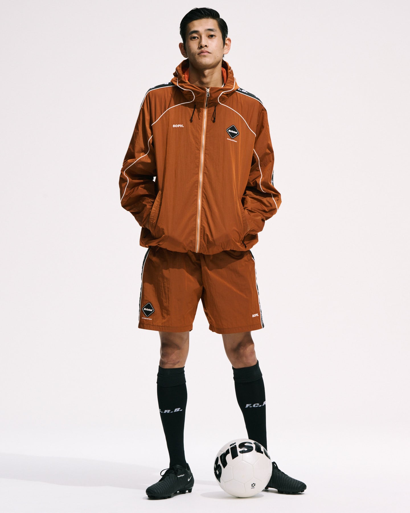 SOPH. | NYLON CHAMBRAY PRACTICE SHORTS(M ORANGE):