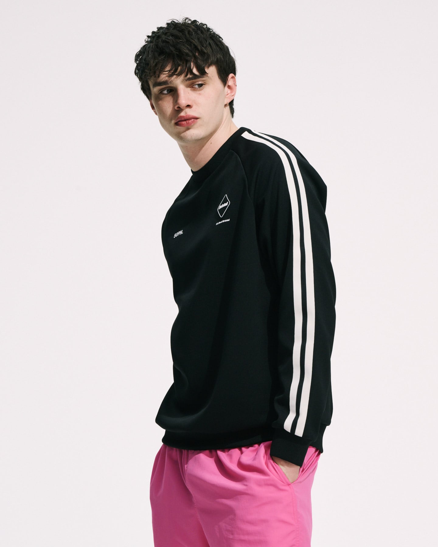 SOPH. | TRAINING TRACK CREWNECK TOP(M BLACK):