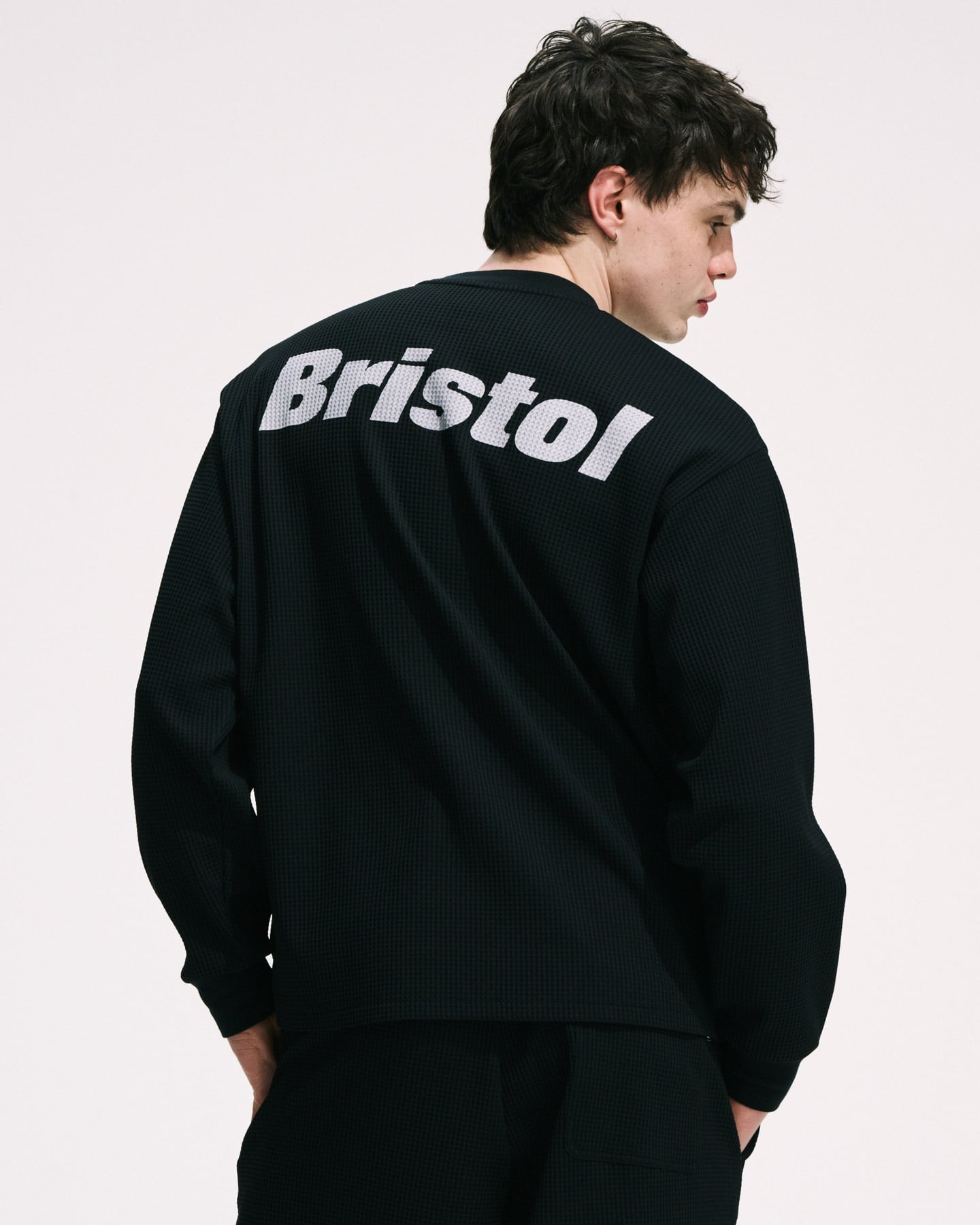 SOPH. | TECH WAFFLE LOUNGE L/S TOP(M BLACK):