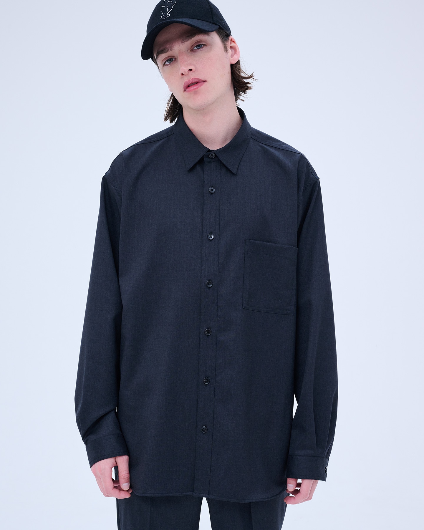 SOPH. | REGULAR COLLAR BAGGY SHIRT(M BLACK):