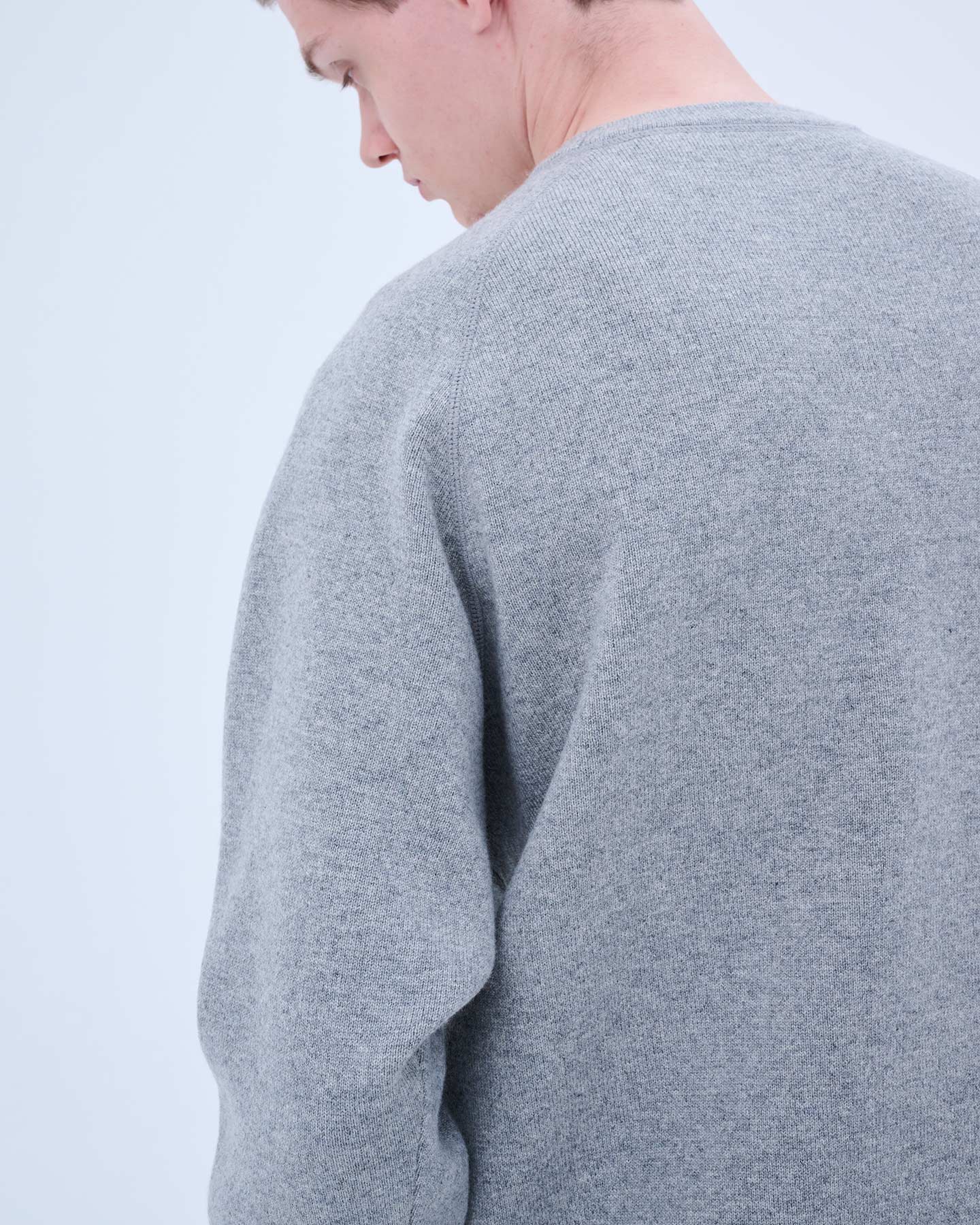 SOPH. | CASHMERE DOUBLE FACE CREWNECK KNIT(M LIGHT GRAY):