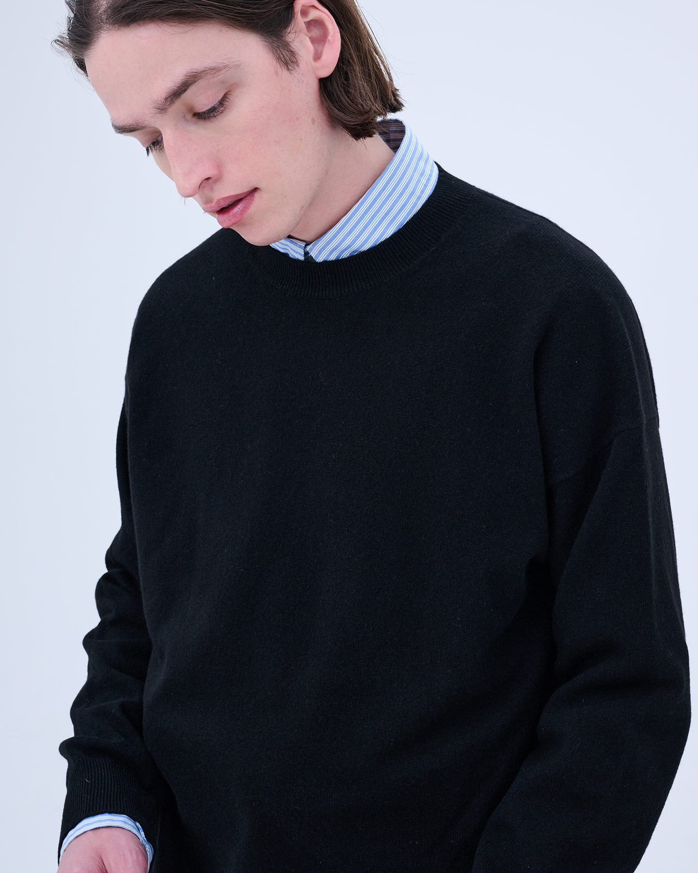 SOPH. | CASHMERE HIGH GAUGE CREWNECK KNIT(M CAMEL):