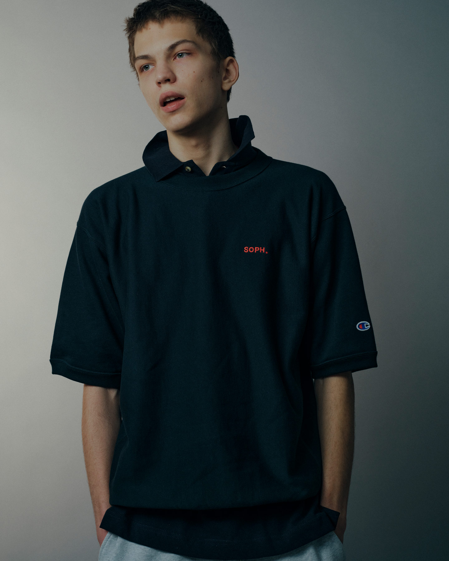 SOPH. | Champion REVERSE WEAVE BASIC S/S CREWNECK SWEAT(2 (M) NAVY):