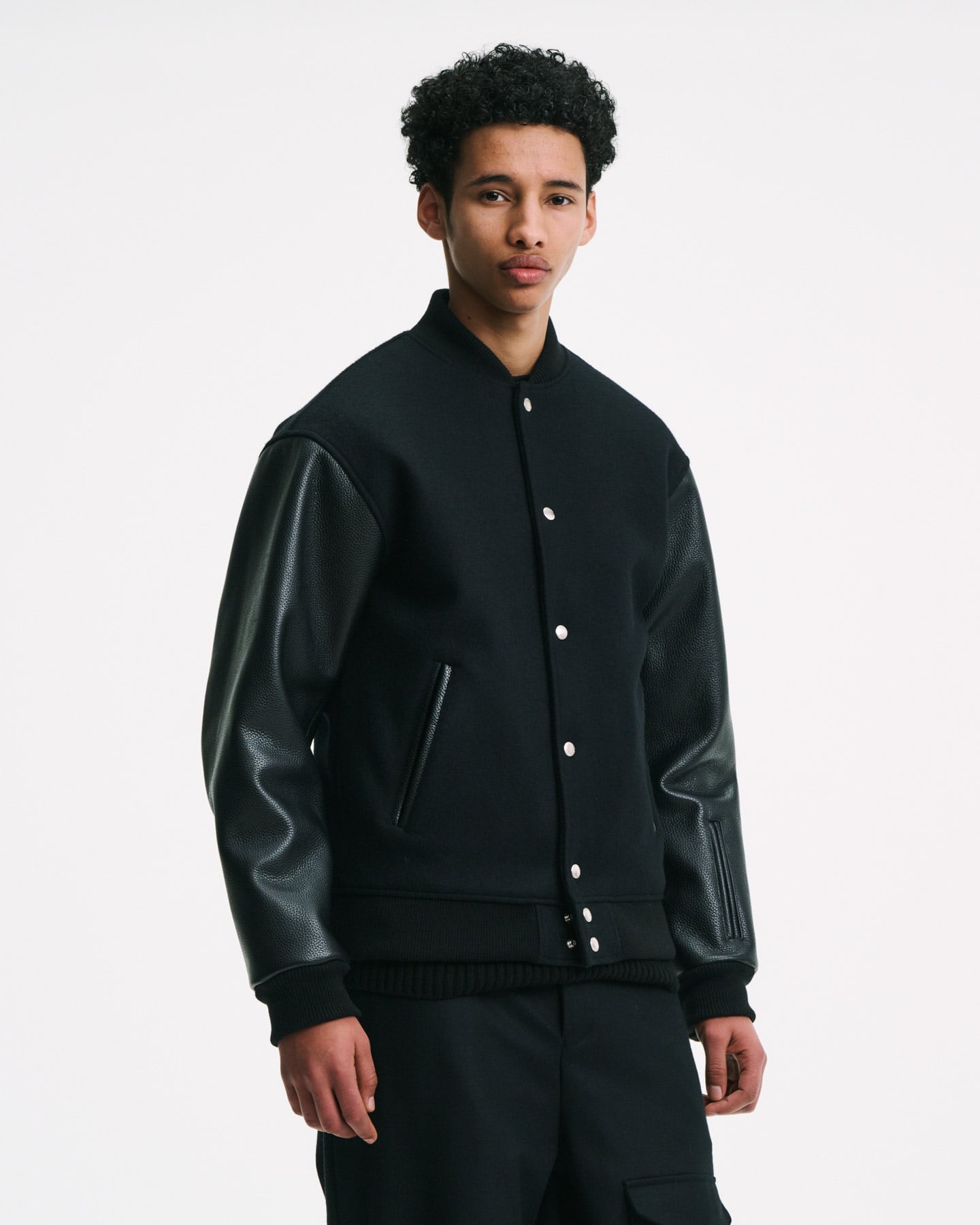 SOPH. | MELTON LAMBSWOOL VARSITY JACKET(2 (M) BLACK):