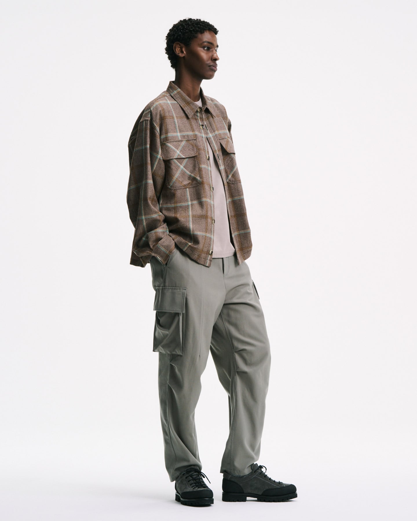 SOPH. | SAXONY WOOL CHECK LOGO PATCH SHIRT(1 (S) A(BLACK CHECK)):