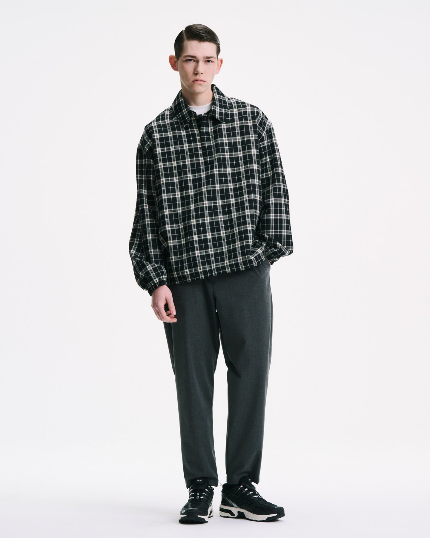 SOPH. | SAXONY WOOL CHECK POLO SHIRT(2 (M) A(BLACK CHECK)):