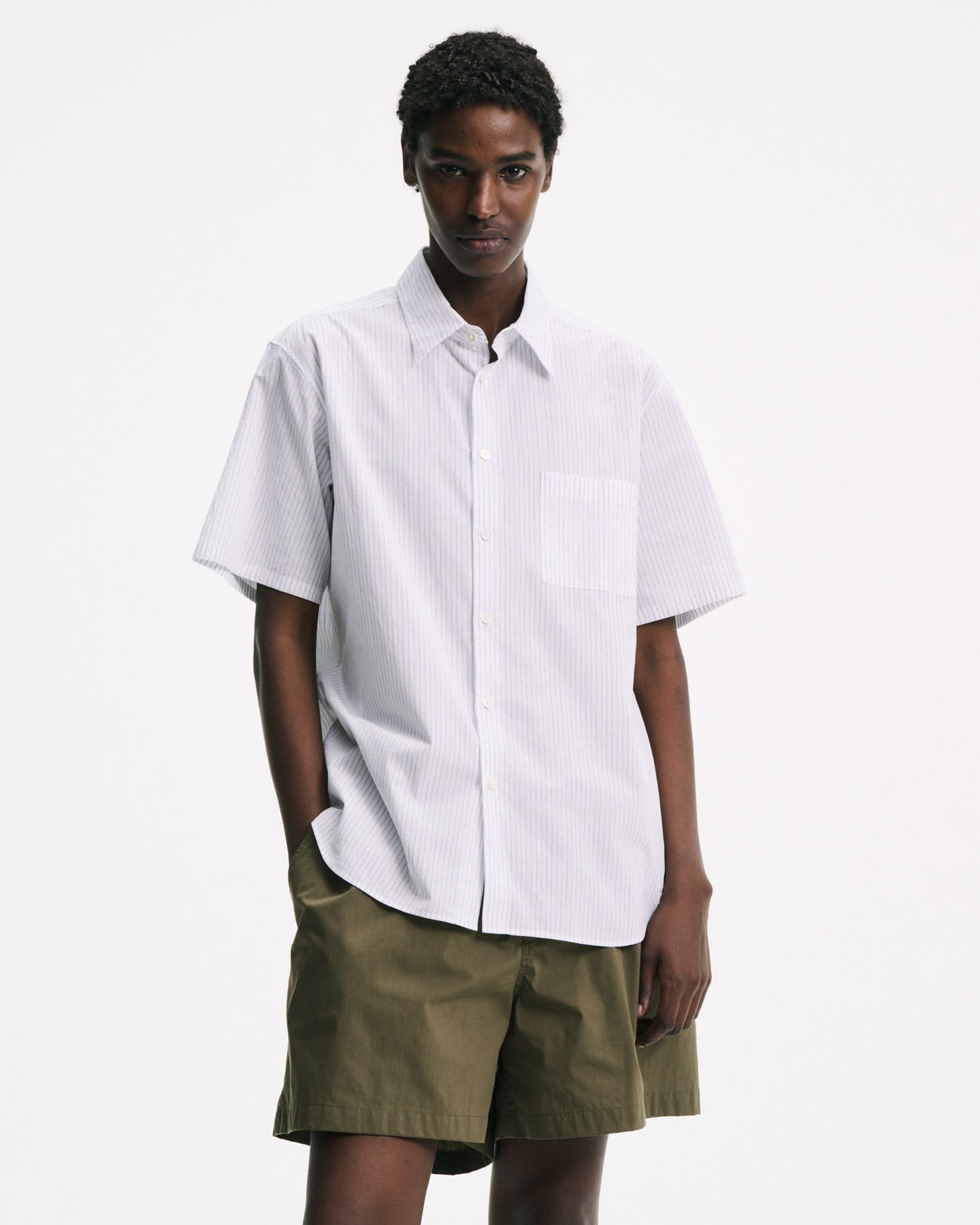 SOPH. | VOILE WASHER REGULAR-FIT S/S SHIRT(5 (XXL) WHITE):