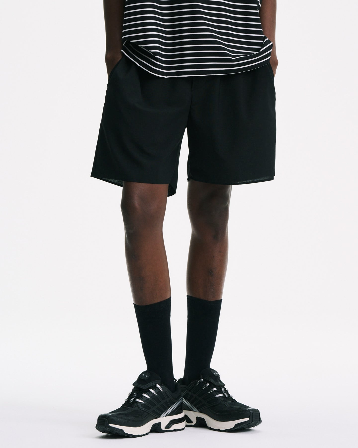 SOPH. | HIGH-TWIST POPLIN SHORTS(2 (M) BLACK):