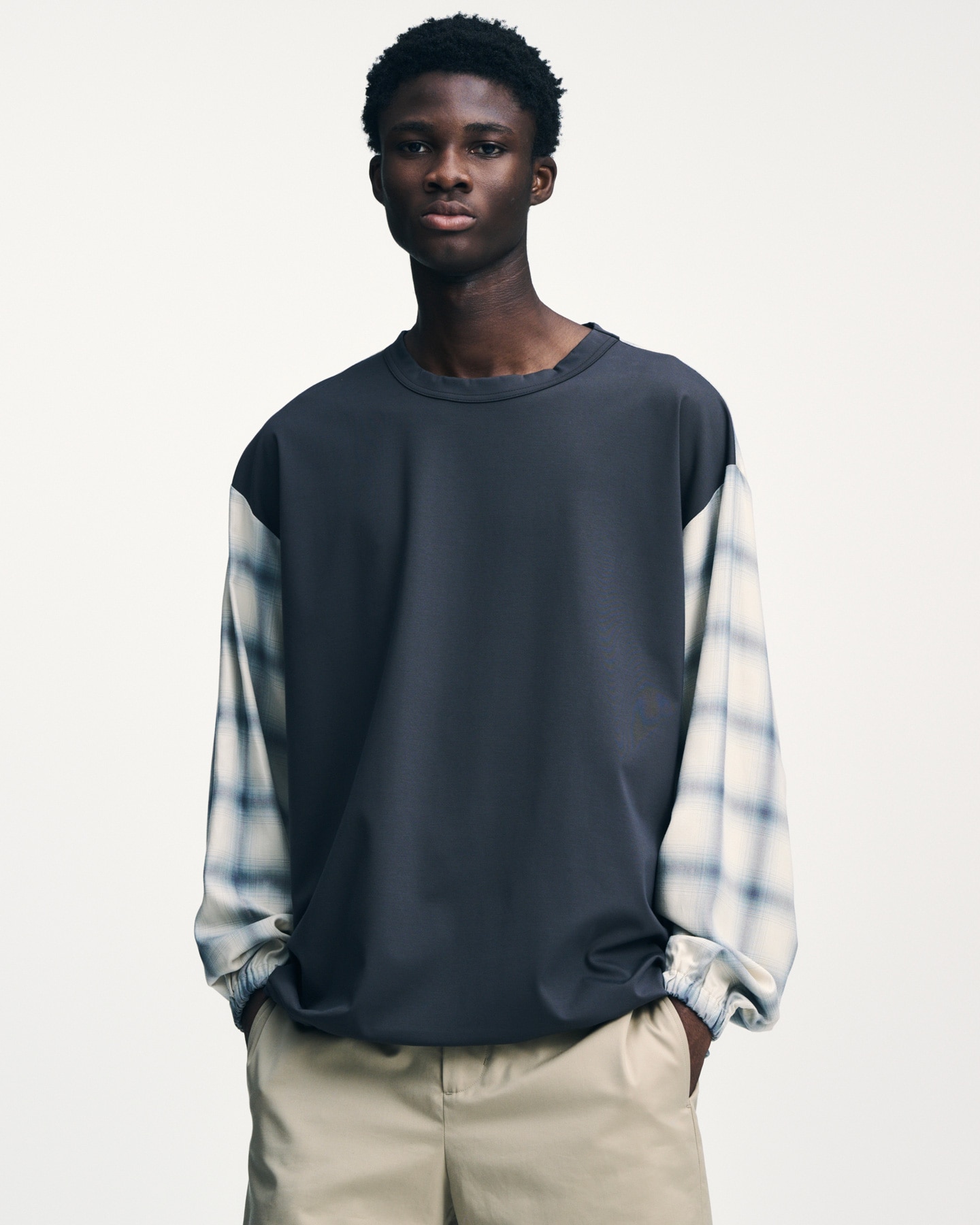 shirocon トップス SOPH. | FABRIC-MIX L/S TOP(2 (M) OFF WHITE (CHECK)):