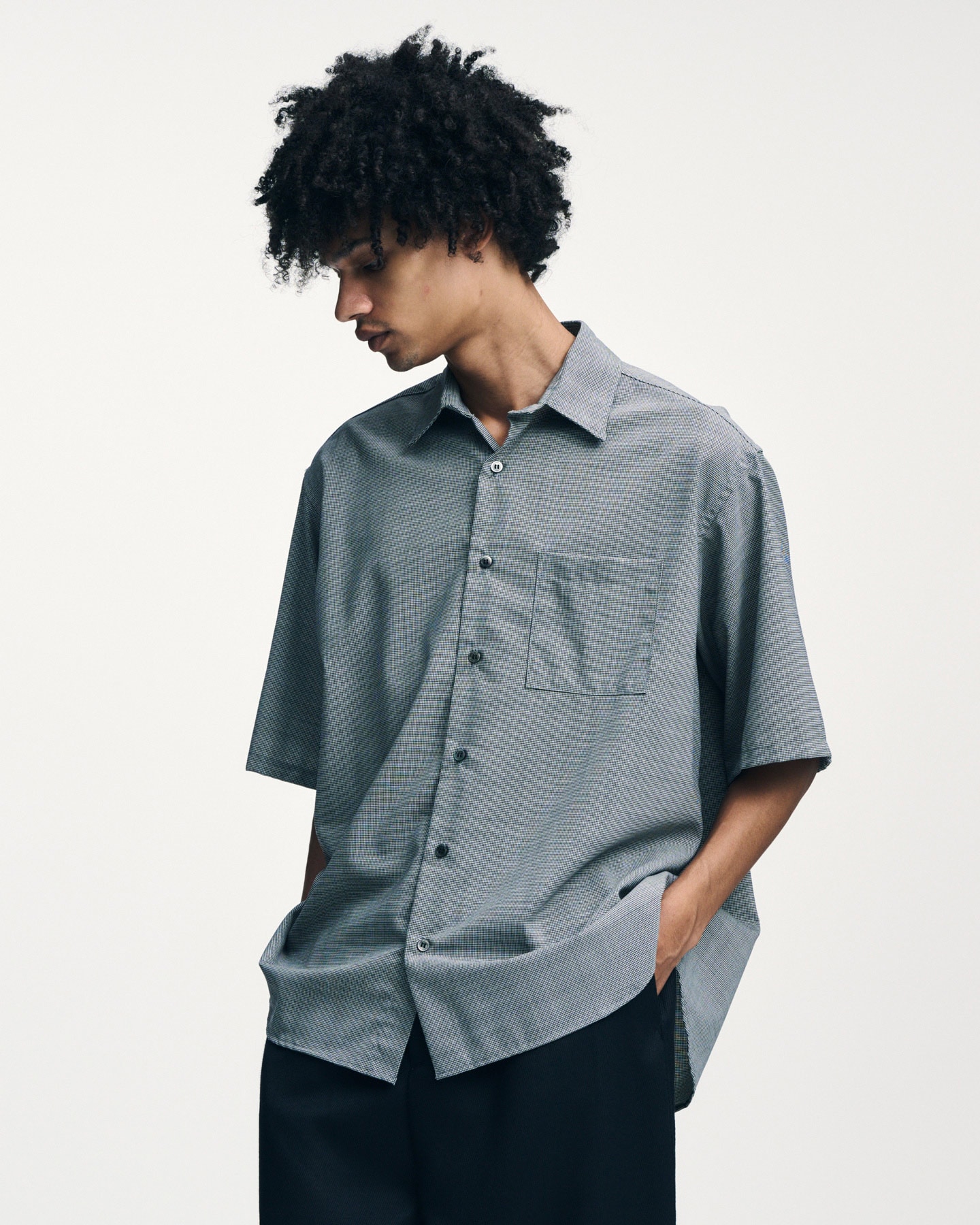 SOPH. | TROPICAL CHECK RELAX-FIT S/S SHIRT(2 (M) B (HOUNDS TOOTH)):
