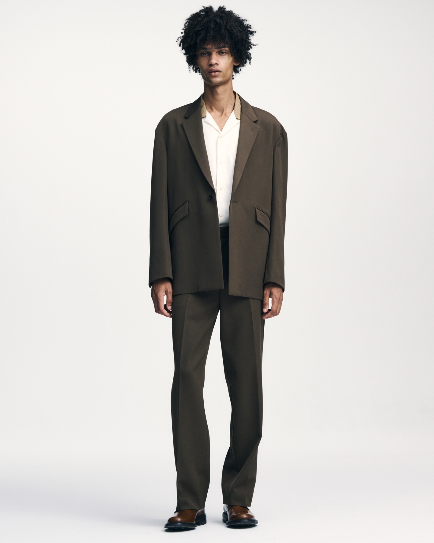 SOPH. | DOESKIN WOOL TUCK SLACKS(5 (XXL) BLACK):