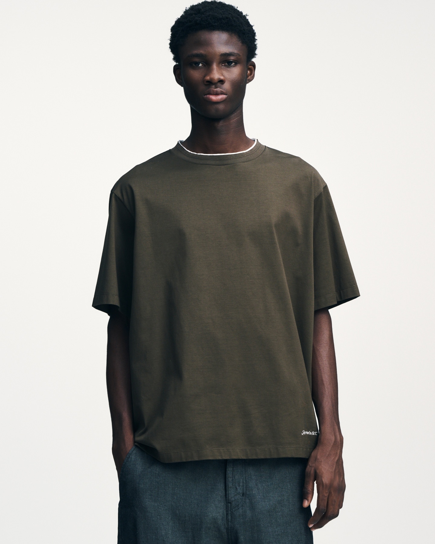 SOPH. | LUSTER COTTON DOUBLE RIB WIDE TEE(2 (M) WHITE):