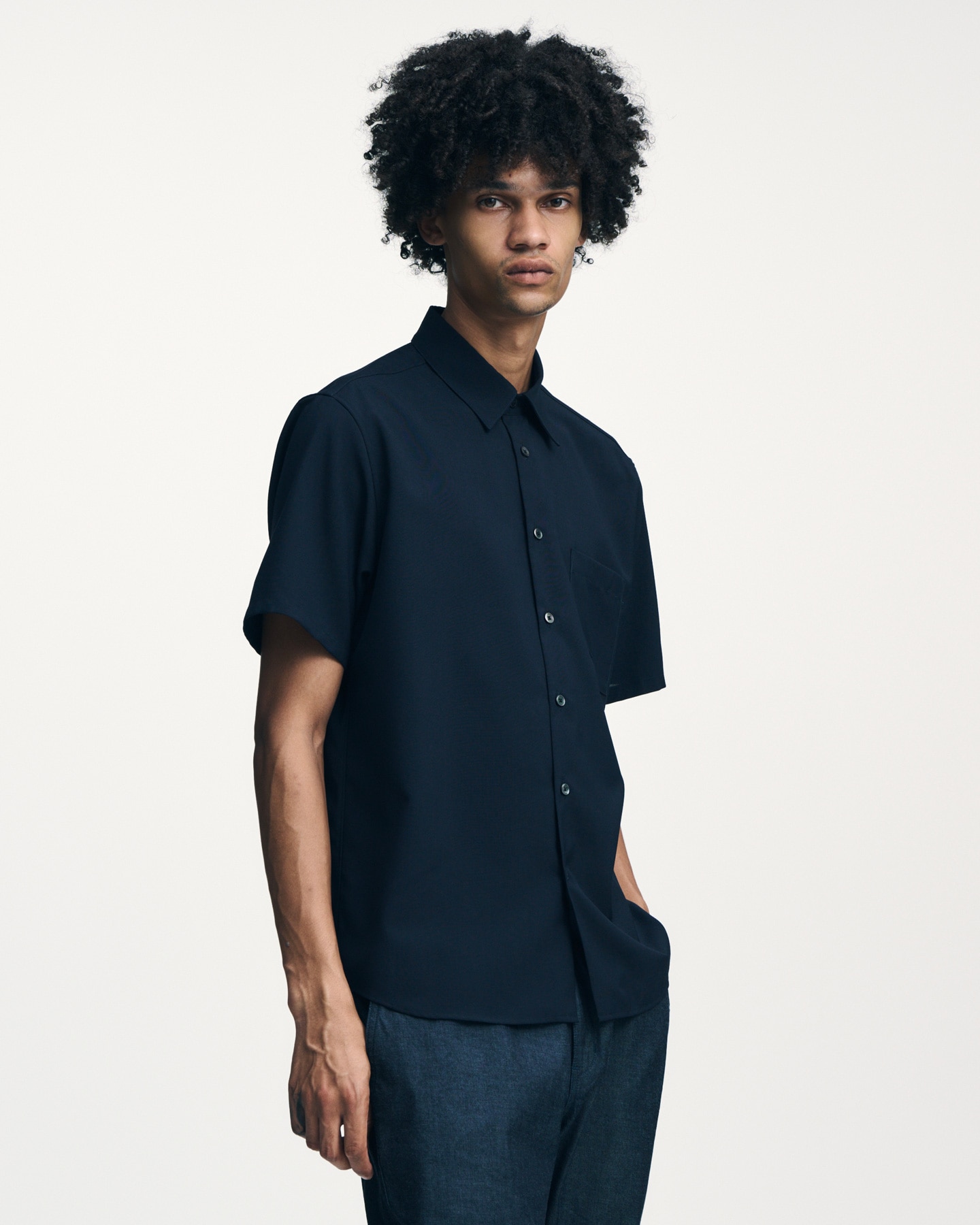 SOPH. | HIGH-TWIST REGULAR-FIT S/S SHIRT(5 (XXL) OFF WHITE):