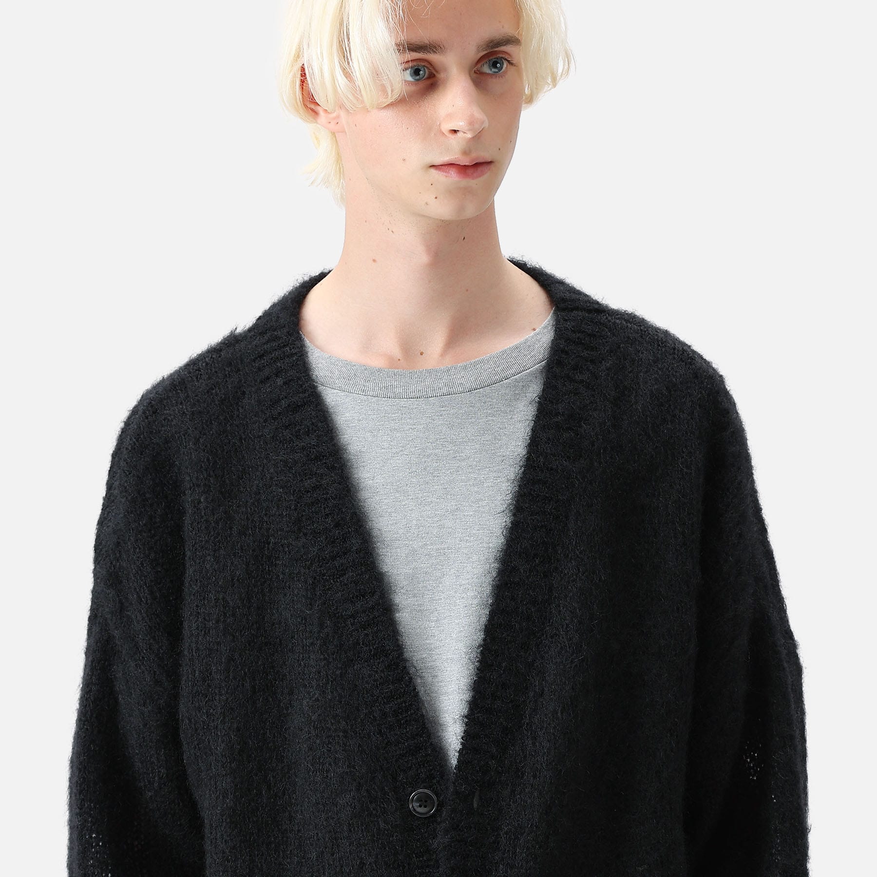 SOPH. | MOHAIR KNIT CARDIGAN(2 BLACK):