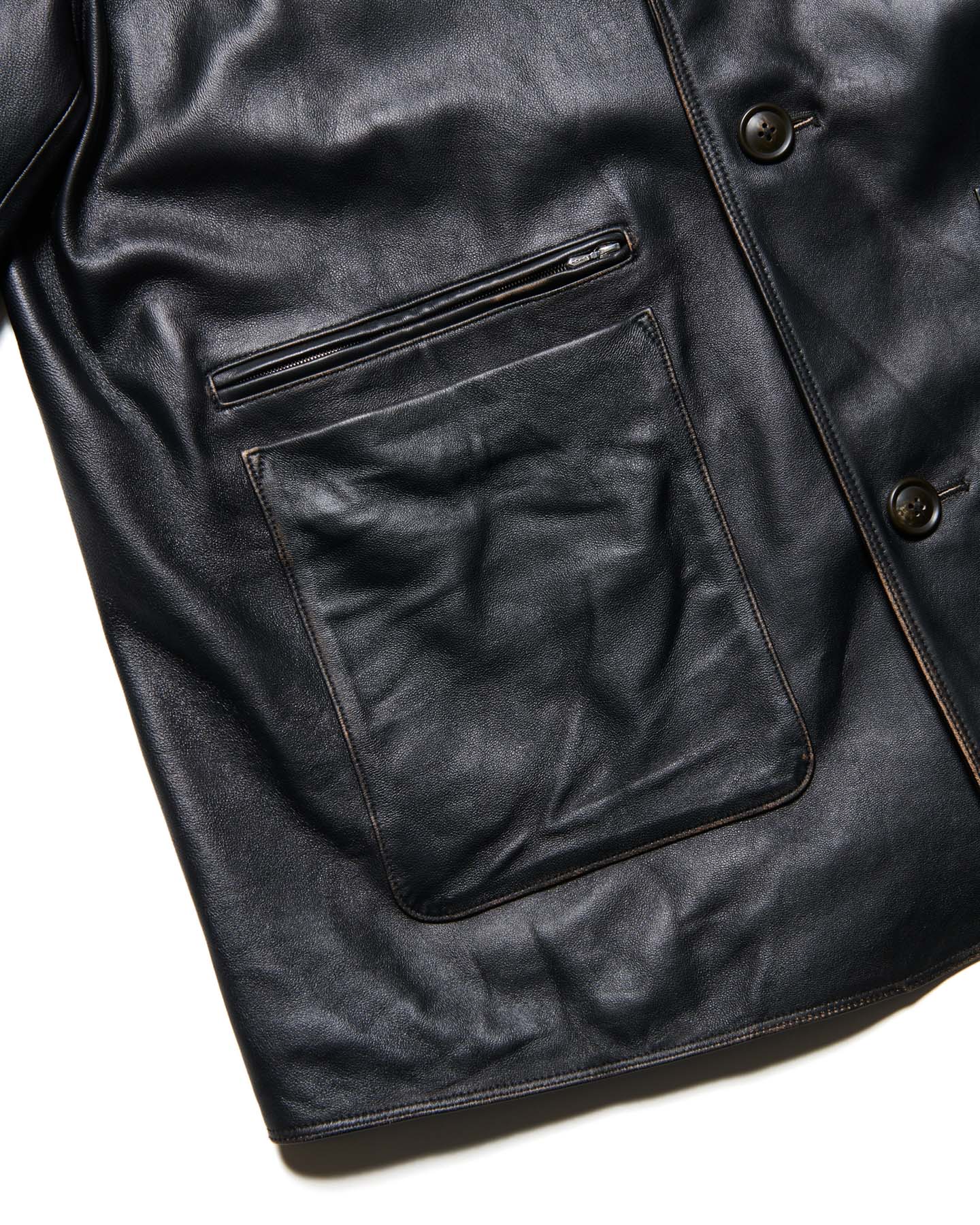 SOPH. | LEATHER CAR COAT(2 (M) BLACK):