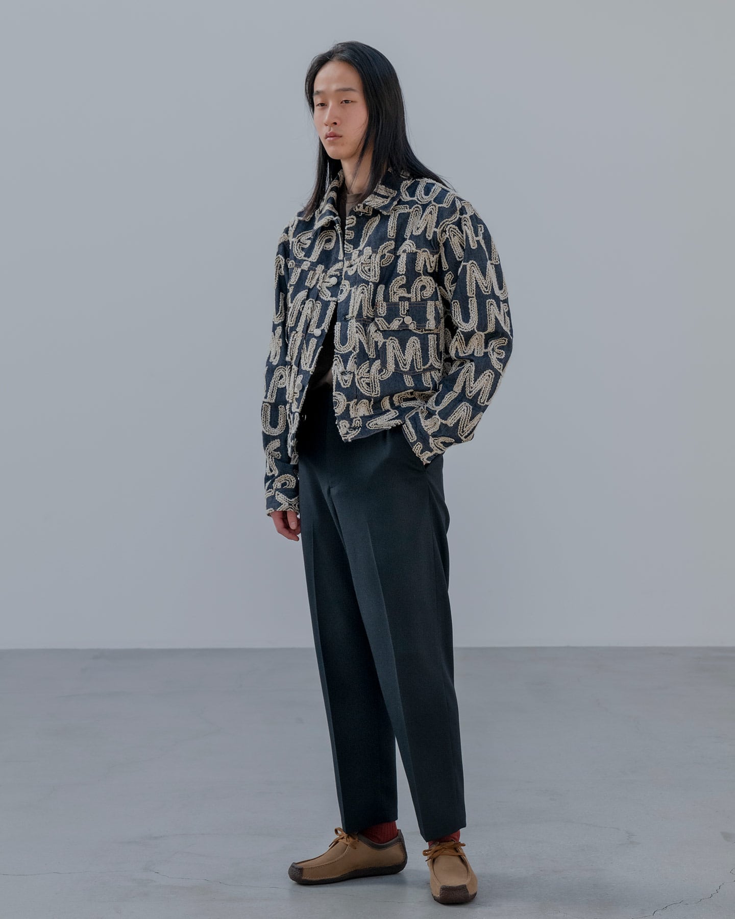 SOPH. | STRETCH WOOL SIDE POCKET TAPERED PANTS(2 (M) BLACK):