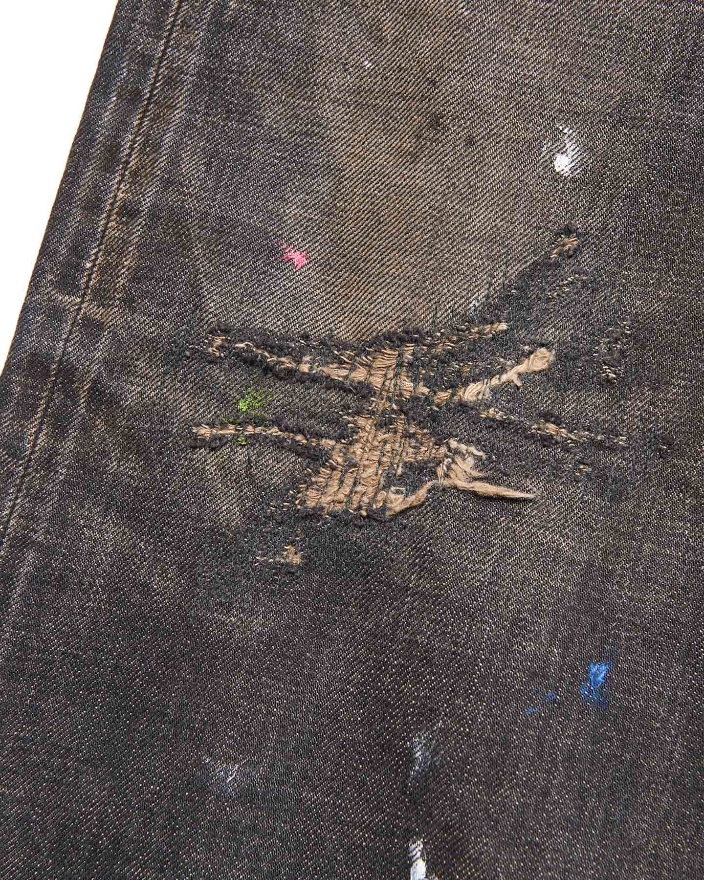 SOPH. | DAMAGED DENIM REGULAR-FIT JEANS(2 (M) BLACK):