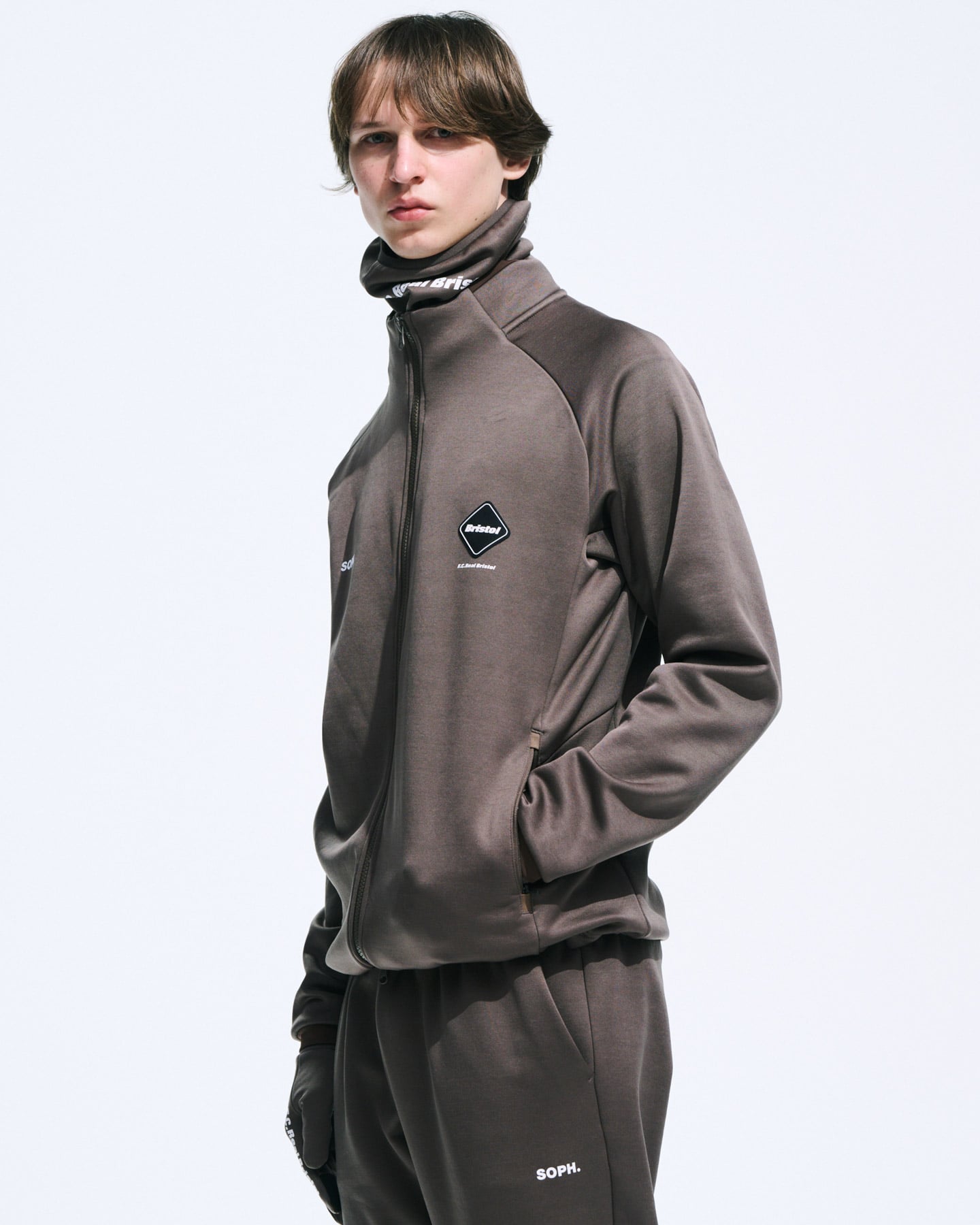 SOPH. | STRETCH FLEECE STAND COLLAR BLOUSON(M BLACK):