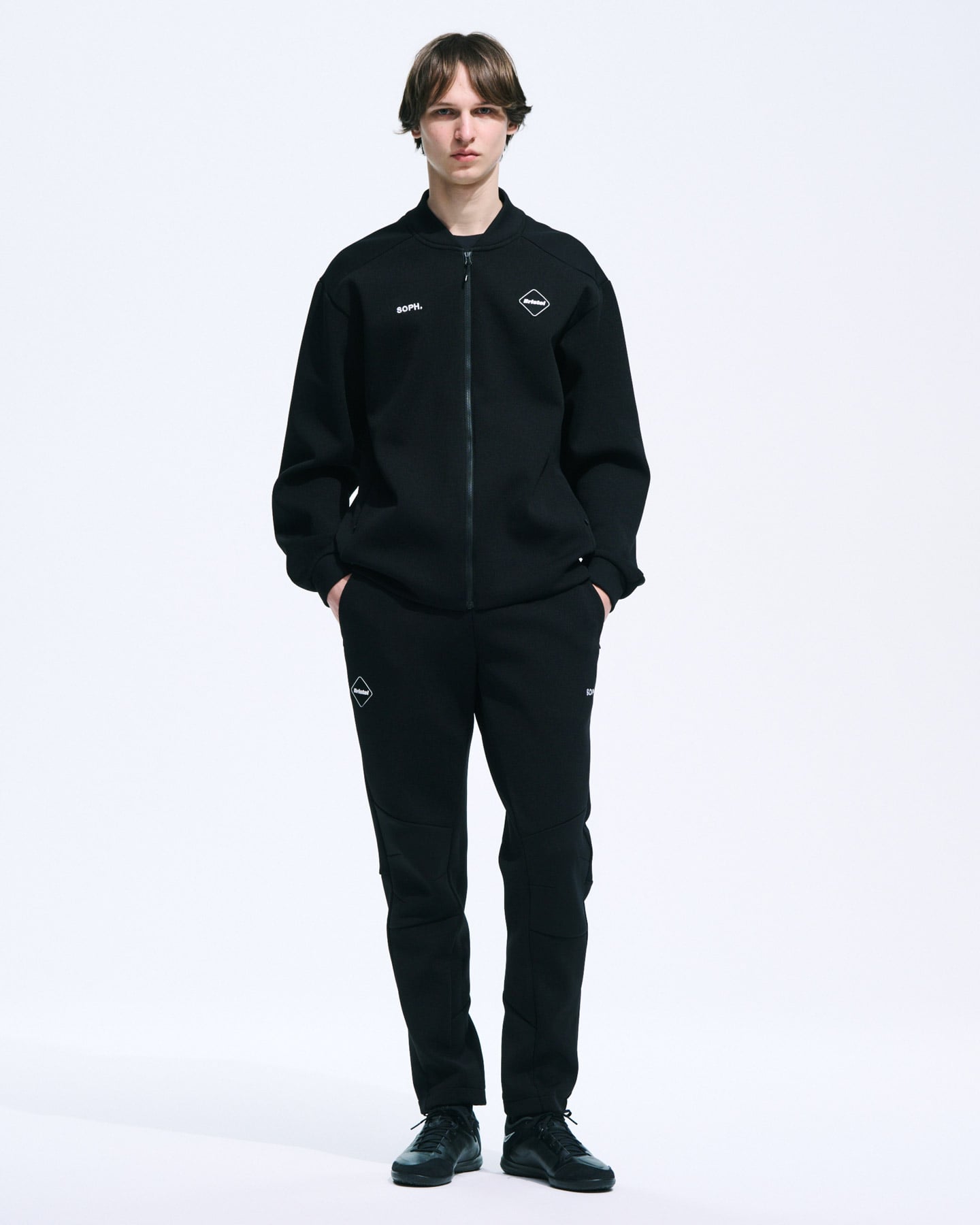 SOPH. | QUARTER KNIT BLOUSON(M BLACK):