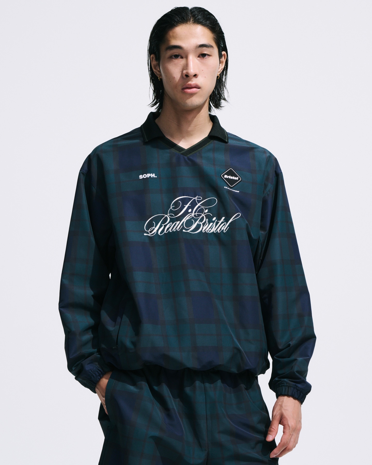 SOPH. | PLAID PRACTICE POLO COLLAR PISTE(M GRAY):