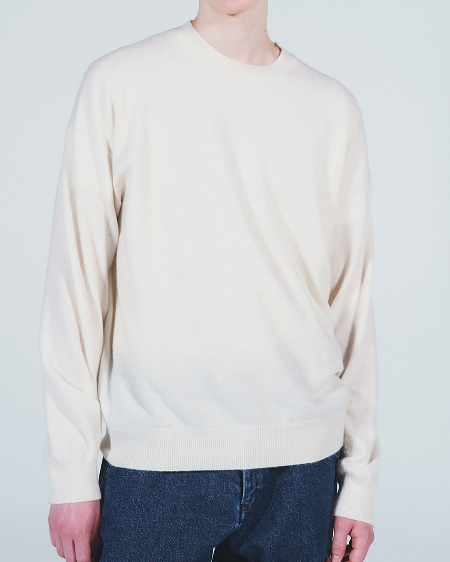 SOPH. | CASHMERE HIGH GAUGE CREWNECK KNIT(M CAMEL):