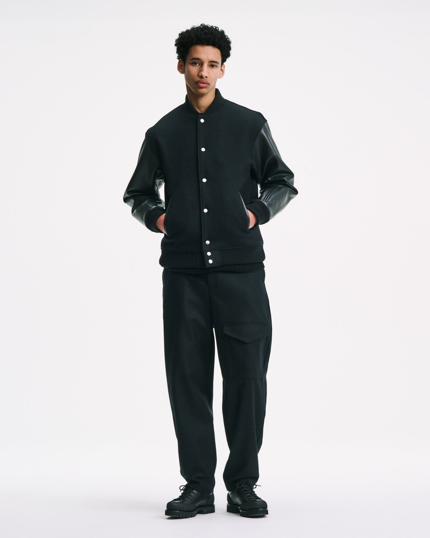 SOPH. | LIGHT MELTON WOOL ROYAL NAVY PANTS(2 (M) BLACK):