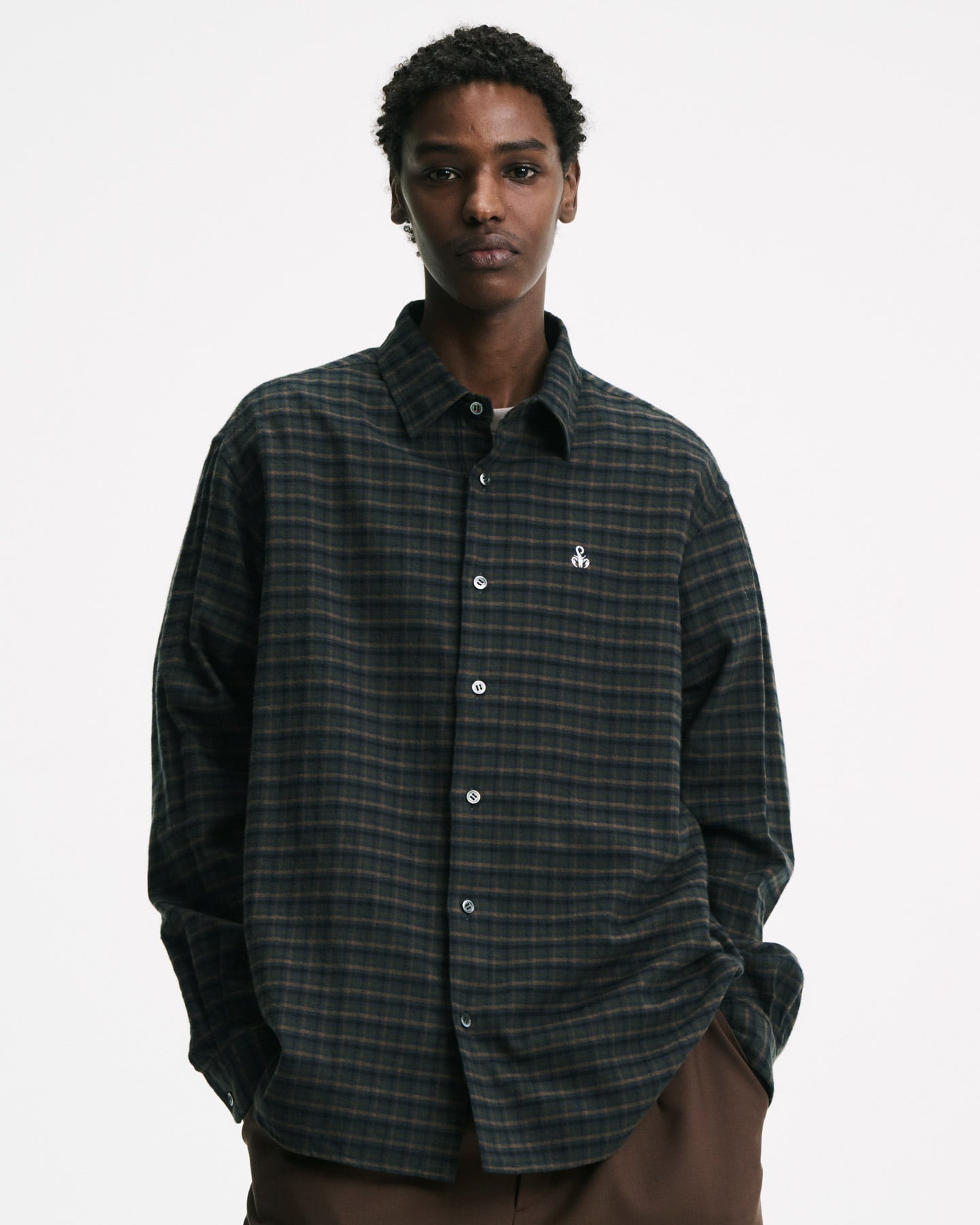 SOPH. | COTTON FLANNEL RELAX-FIT SHIRT(2 (M) SAGE):