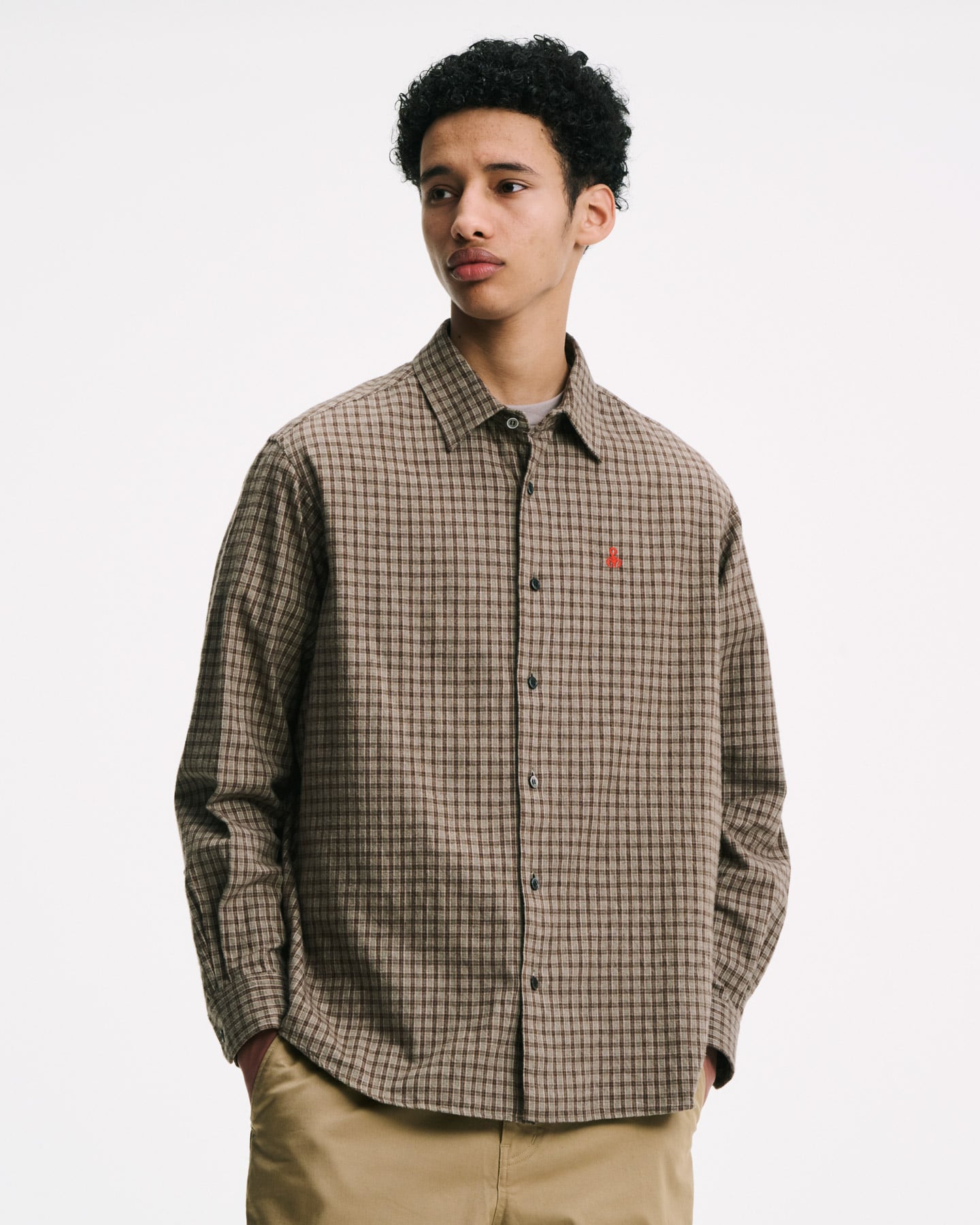 SOPH. | COTTON FLANNEL RELAX-FIT SHIRT(2 (M) KHAKI):