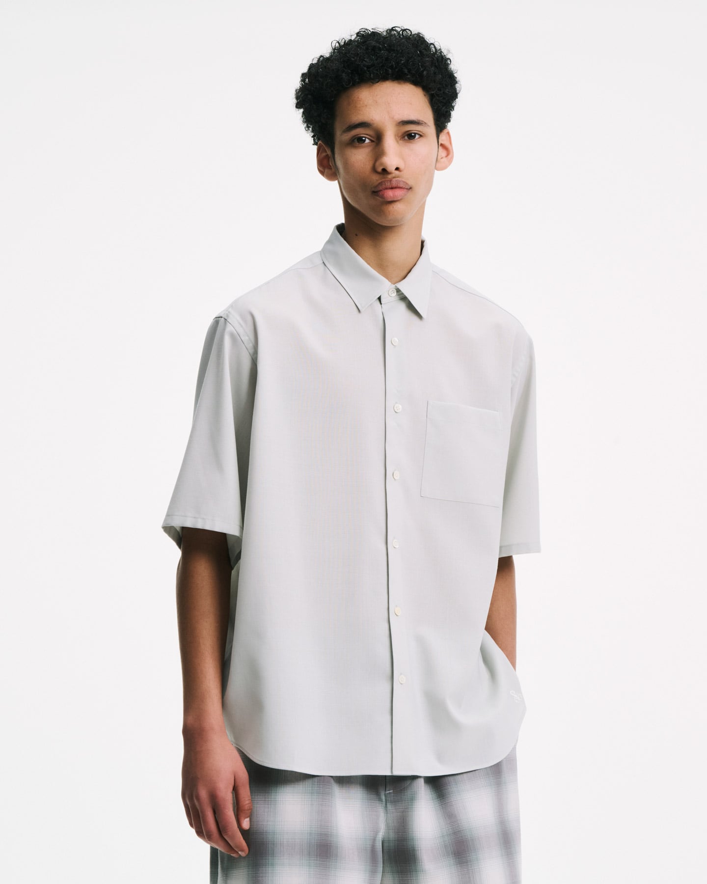 SOPH. | HIGH-TWIST POPLIN RELAX-FIT S/S SHIRT(1 (S) BLACK):