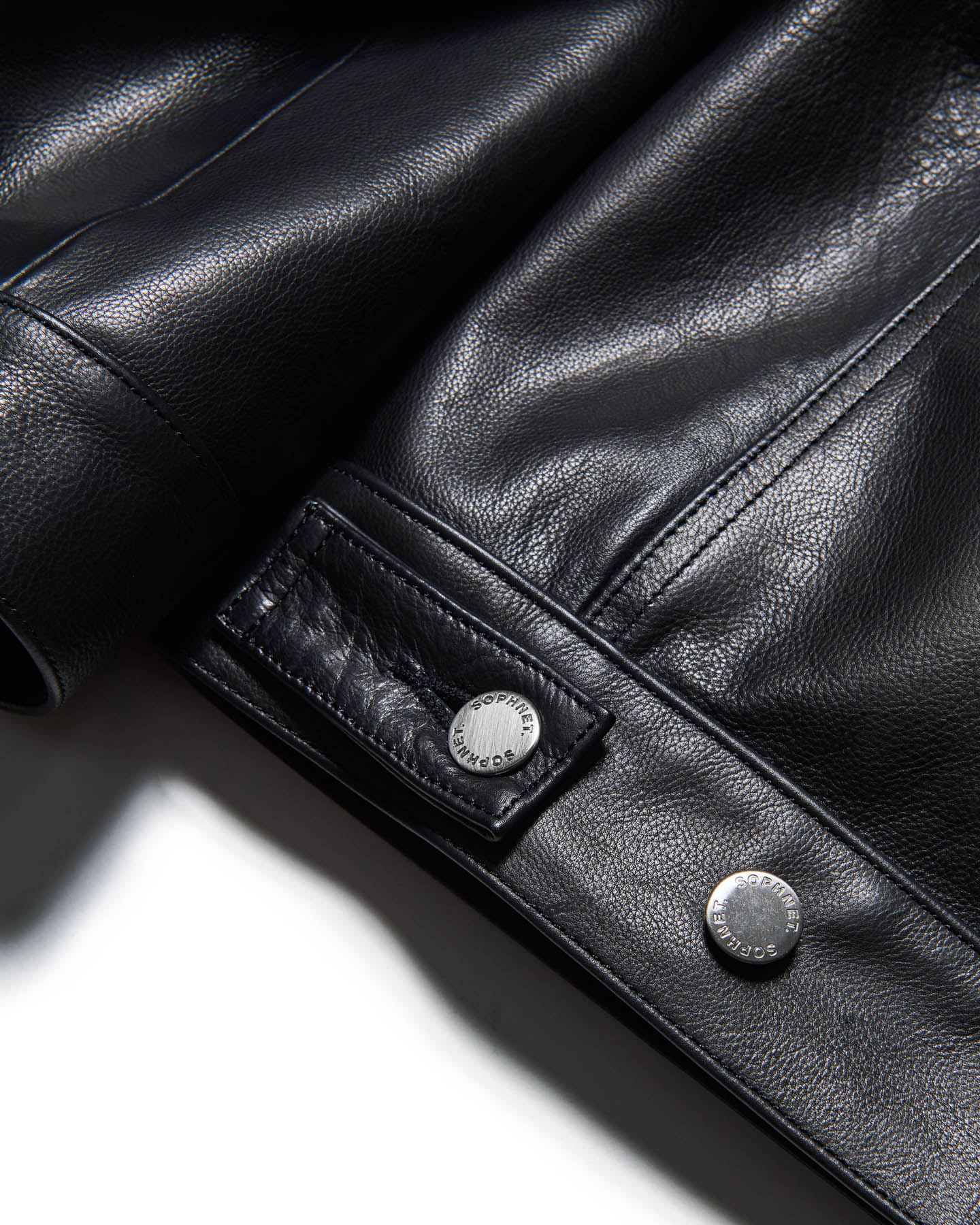 SOPH. | LEATHER TRUCKER JACKET(4 (XL) BLACK):