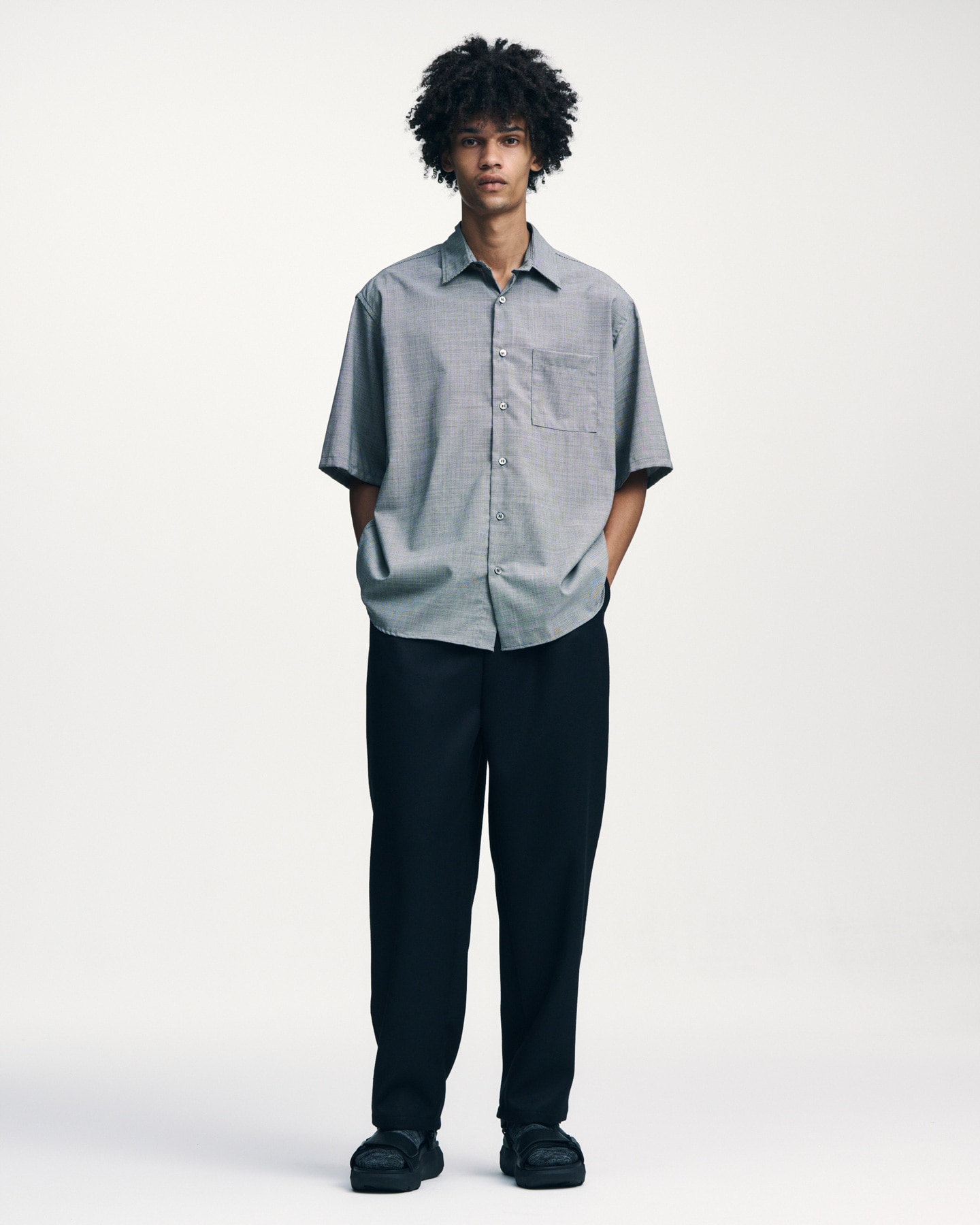 SOPH. | TROPICAL CHECK RELAX-FIT S/S SHIRT(2 (M) B (HOUNDS TOOTH)):
