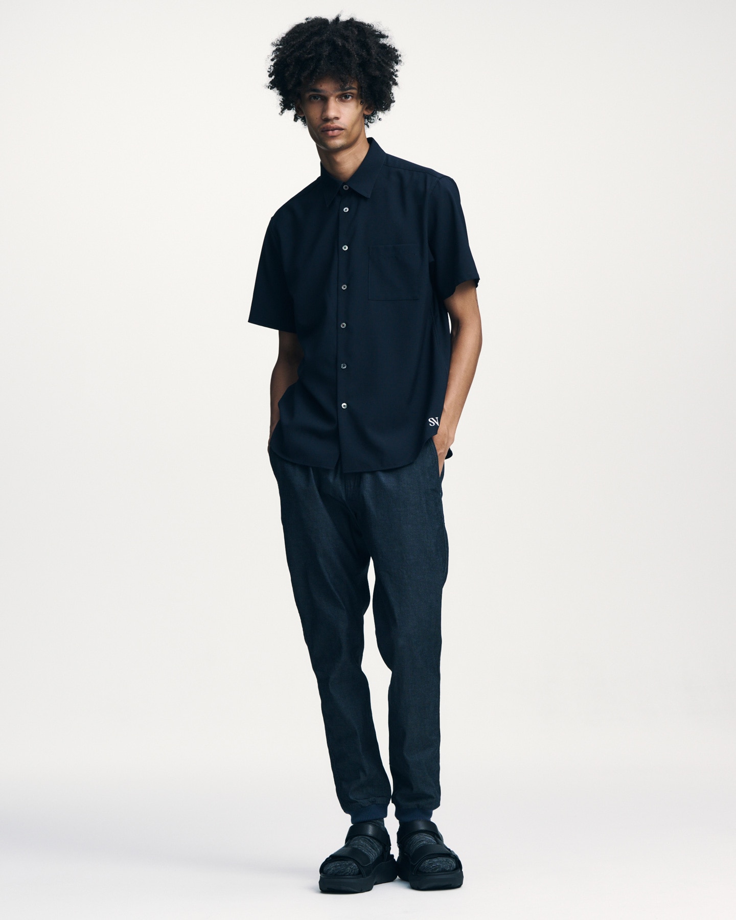 SOPH. | HIGH-TWIST REGULAR-FIT S/S SHIRT(5 (XXL) OFF WHITE):