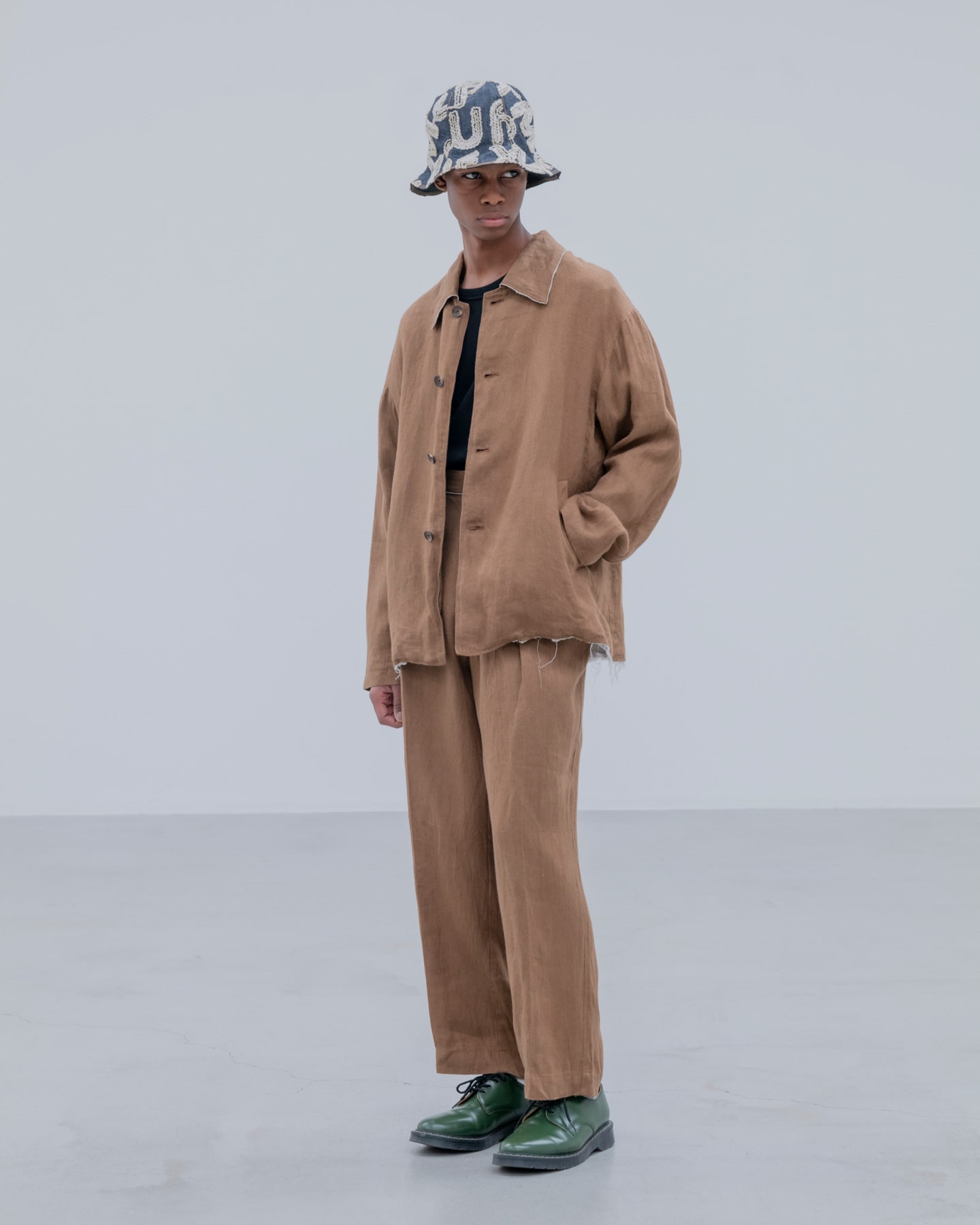 linen cotton jacket 綿麻 背抜き 本切羽 サイドベンツ SOPH. | BRUSHED LINEN CUT-OFF JACKET(2 (M) BROWN):